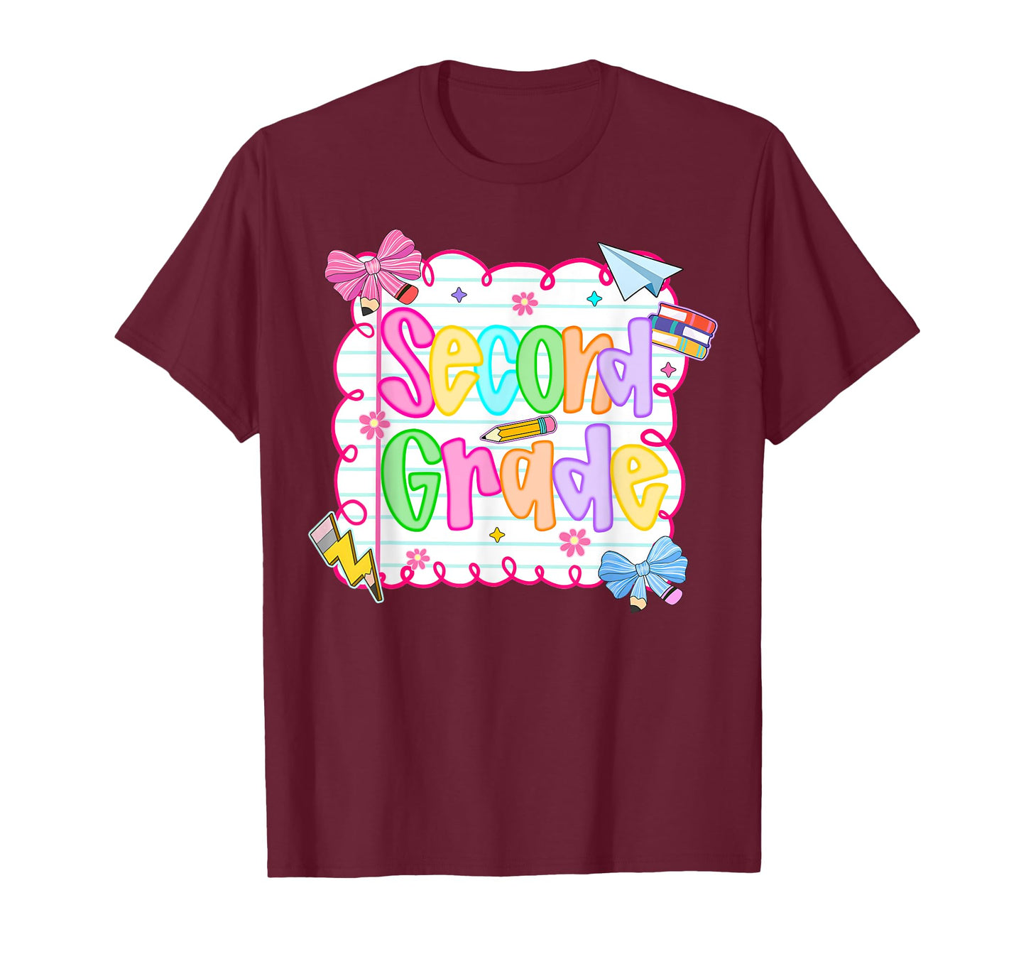 HUGvyn Back to School: Cute Second Grade Preppy Teacher Girl T-Shirt