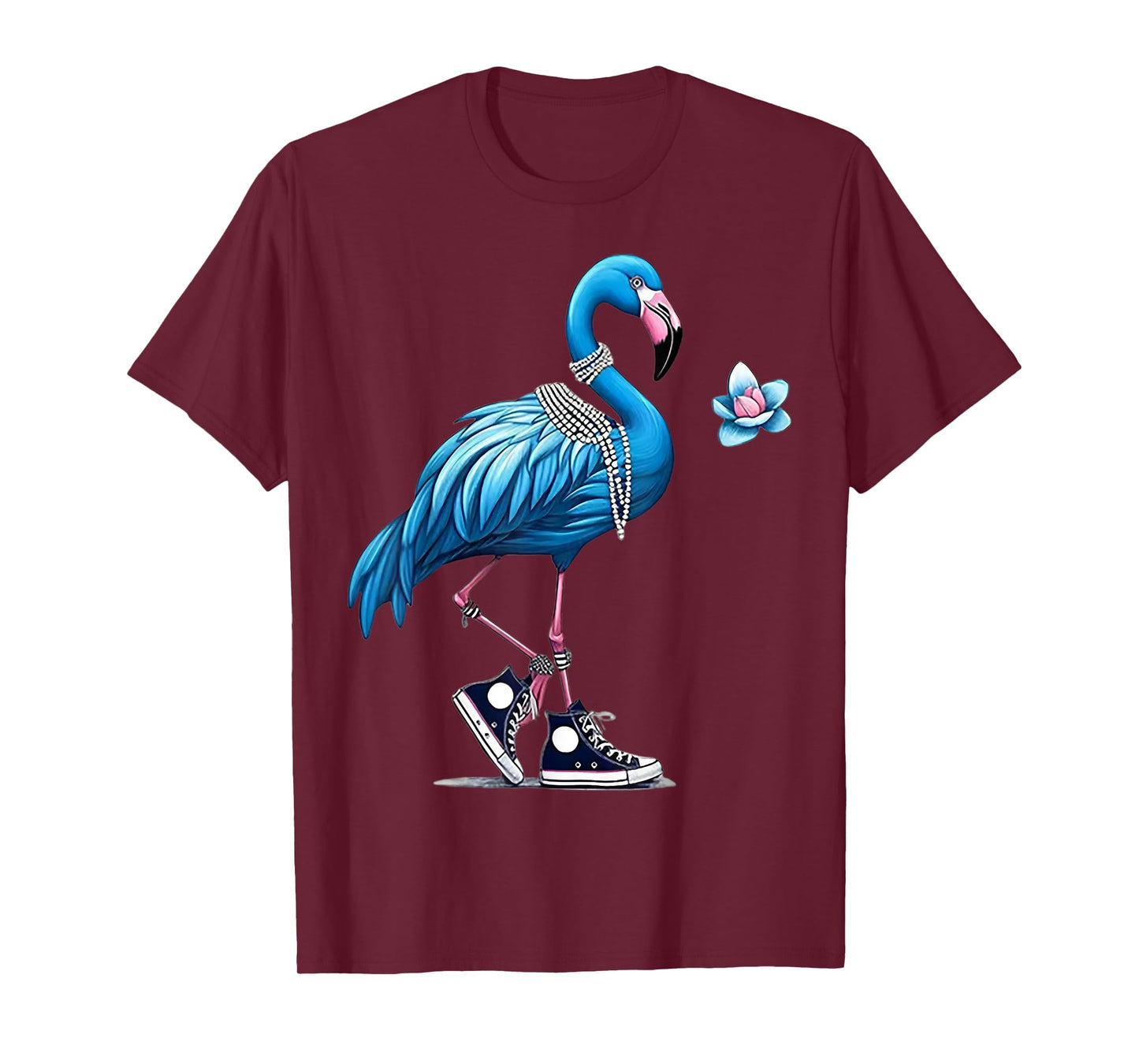 Flamingo Shoes Pearl Necklace T-Shirt