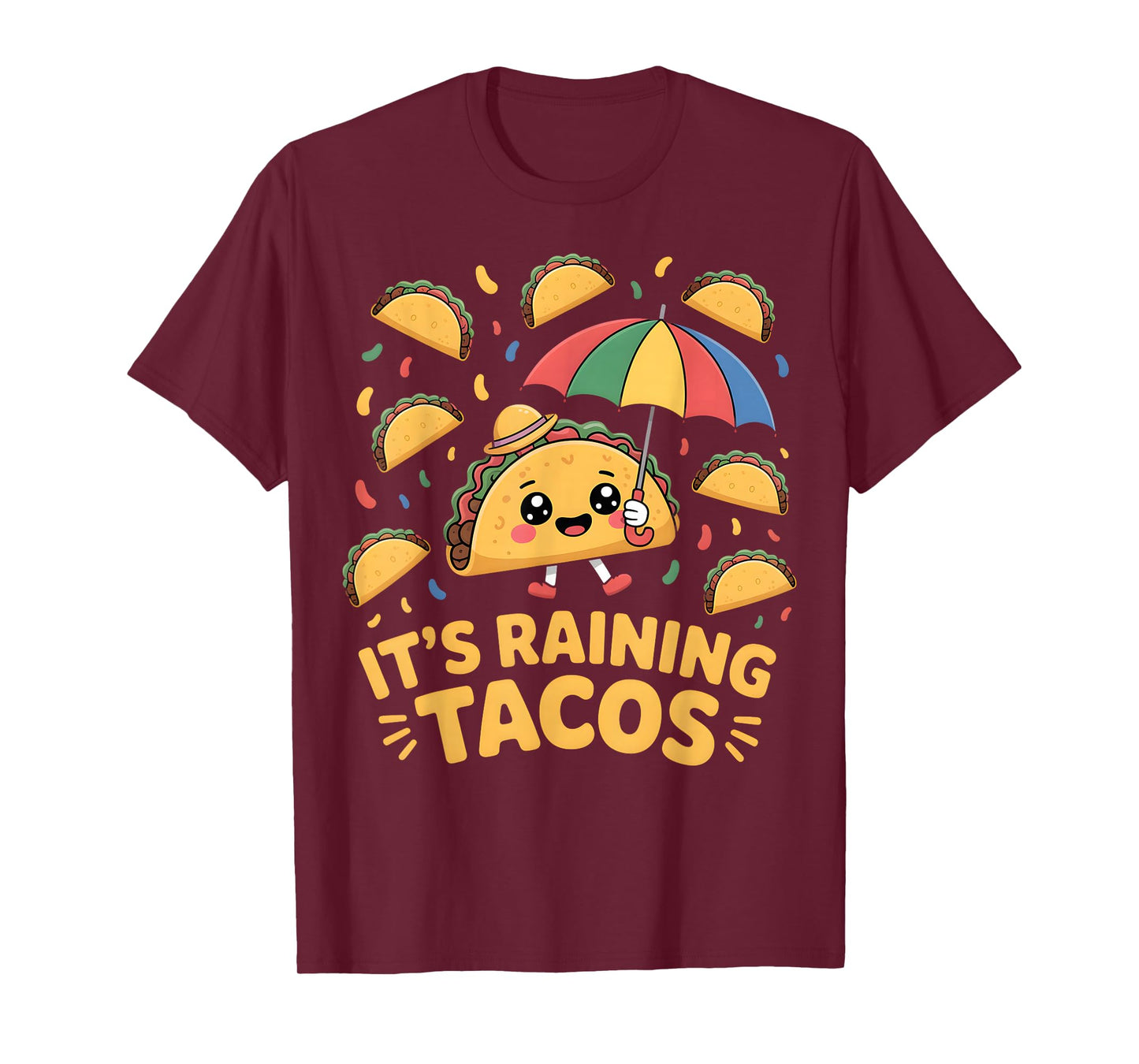 It’s Raining Tacos Funny Kawaii Food Lover Art T-Shirt