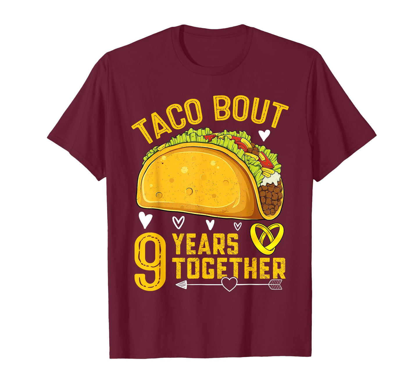 Taco Bout 9 Years Together Funny 9th Wedding Anniversary T-Shirt
