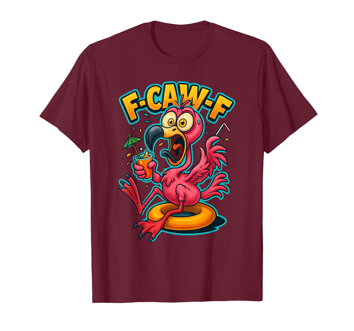 F-Caw-F Funny Flamingo Meme Tee – Crazy Pink-Flamingo T-Shirt