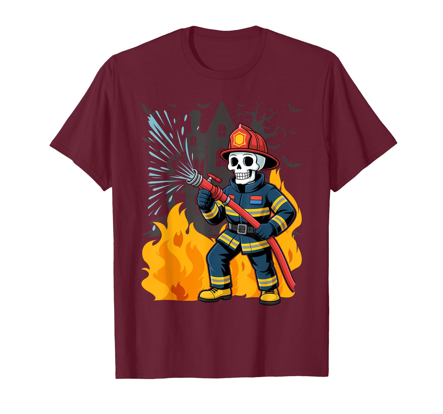 Halloween Skeleton Firefighter T-Shirt