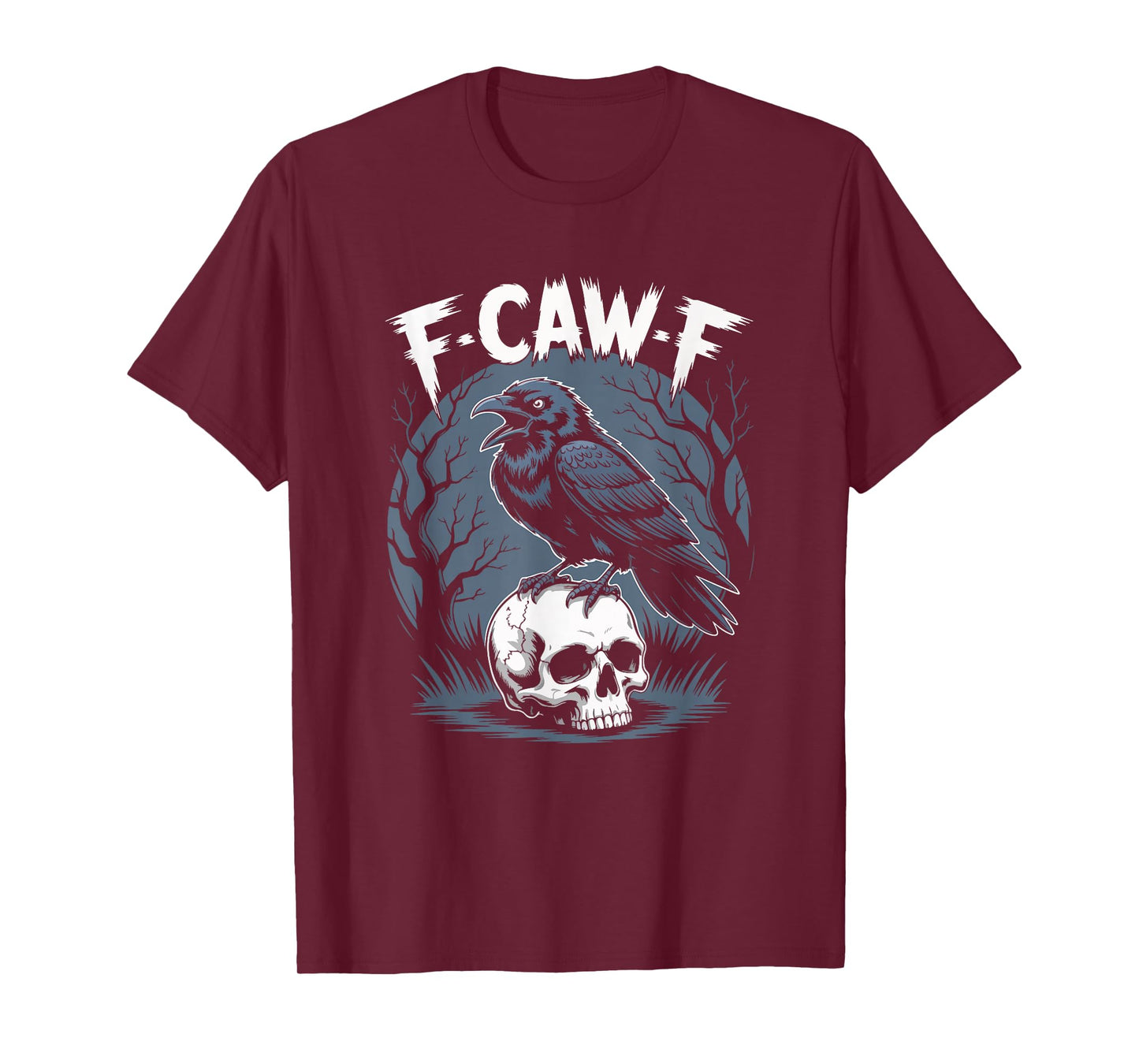 Black Crow, F-Caw-F Funny Black Bird Moon Gothic Adult Humor T-Shirt