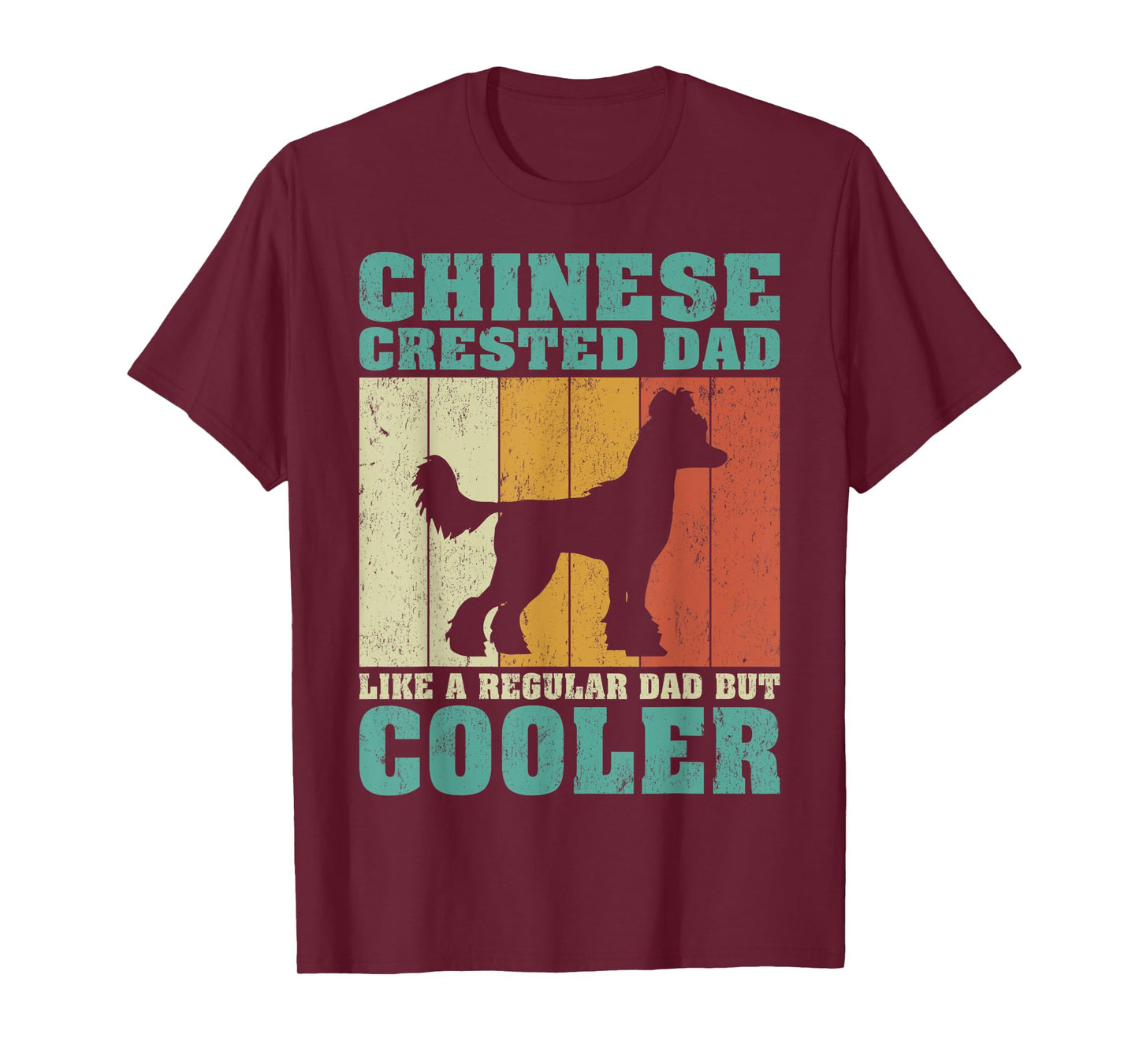 Mens Vintage Chinese Crested Dad Like A Regular Dad Father's Day T-Shirt
