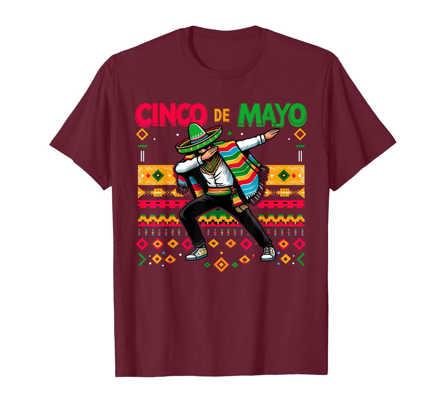 Dabbing Mexican Poncho Cinco De Mayo Fiesta T-Shirt