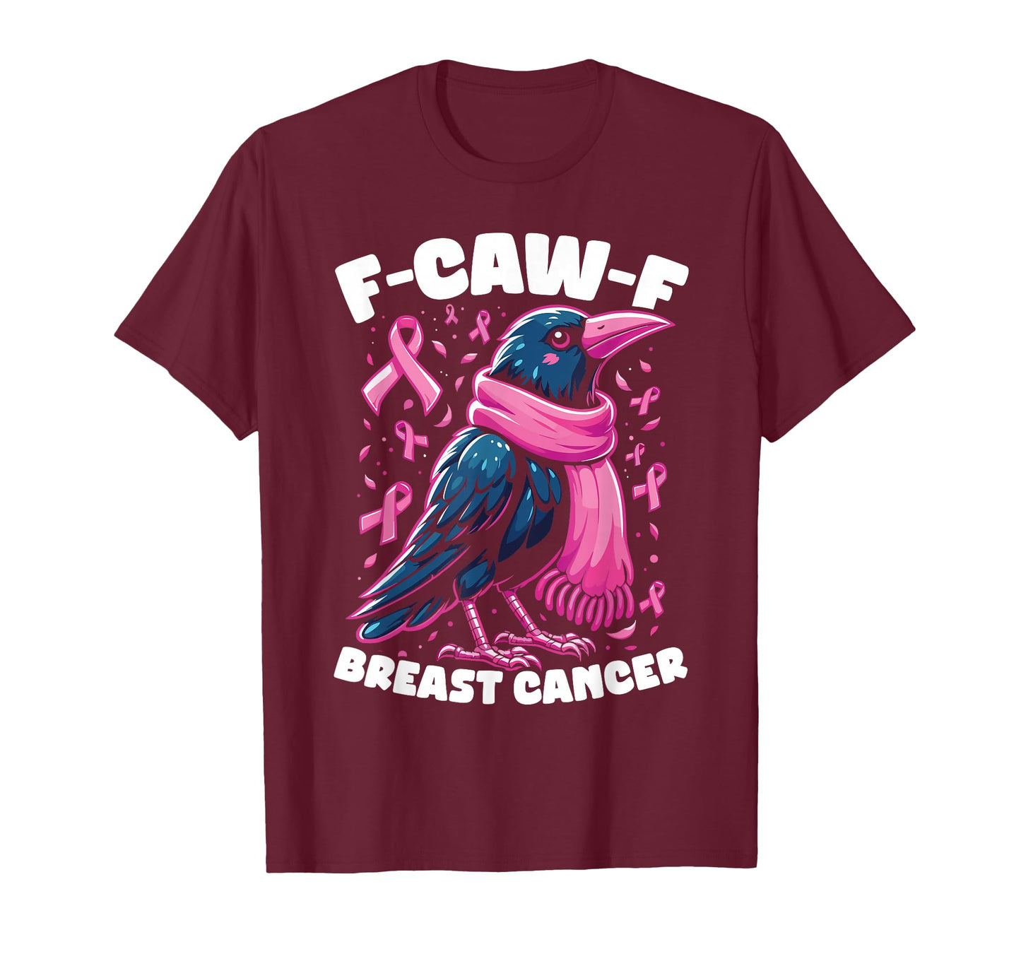 F-Caw-F Breast Cancer Awareness Black Crow T-Shirt