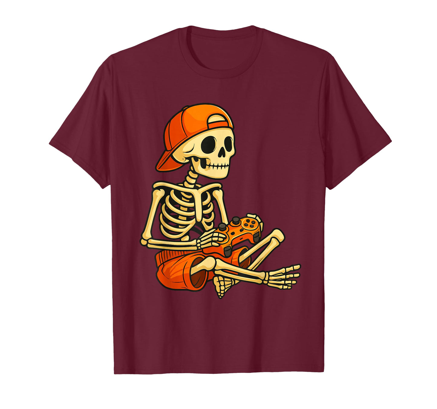 Funny Skeleton Gamer Halloween Video Game Costume T-Shirt