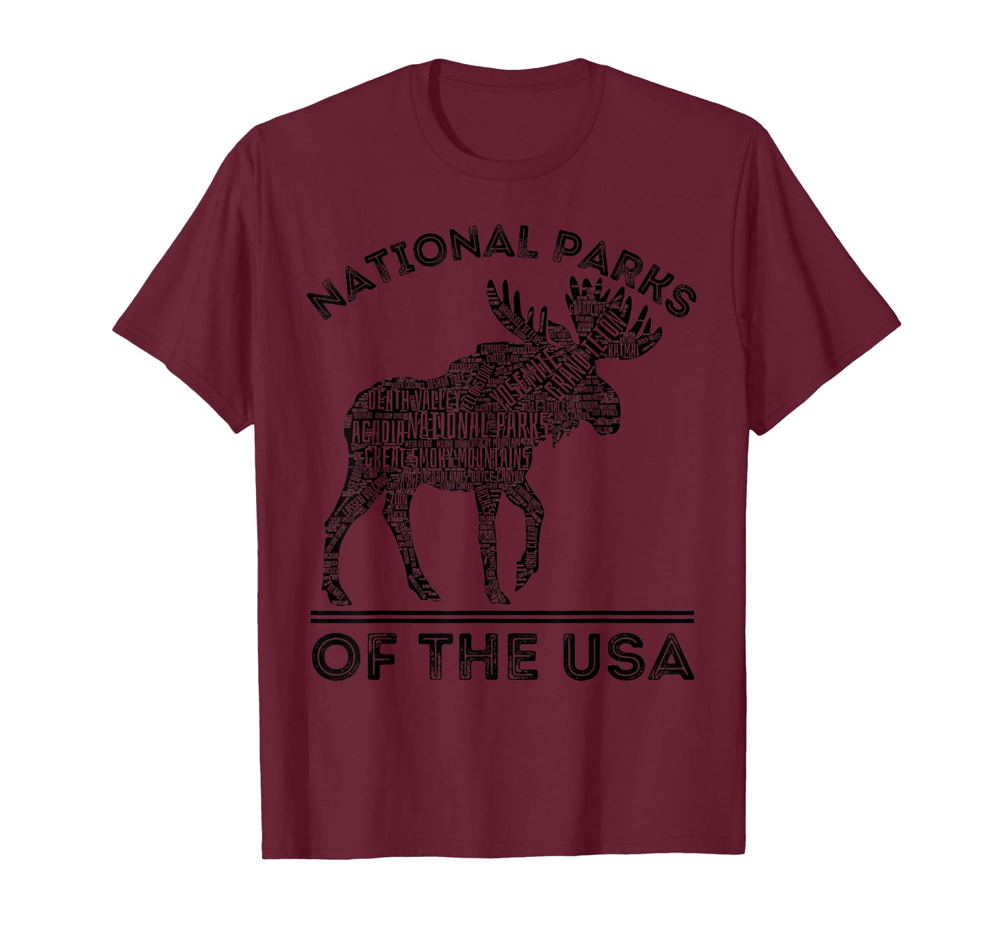 National Parks Moose Hiking Travel Camping Outdoors USA T-Shirt