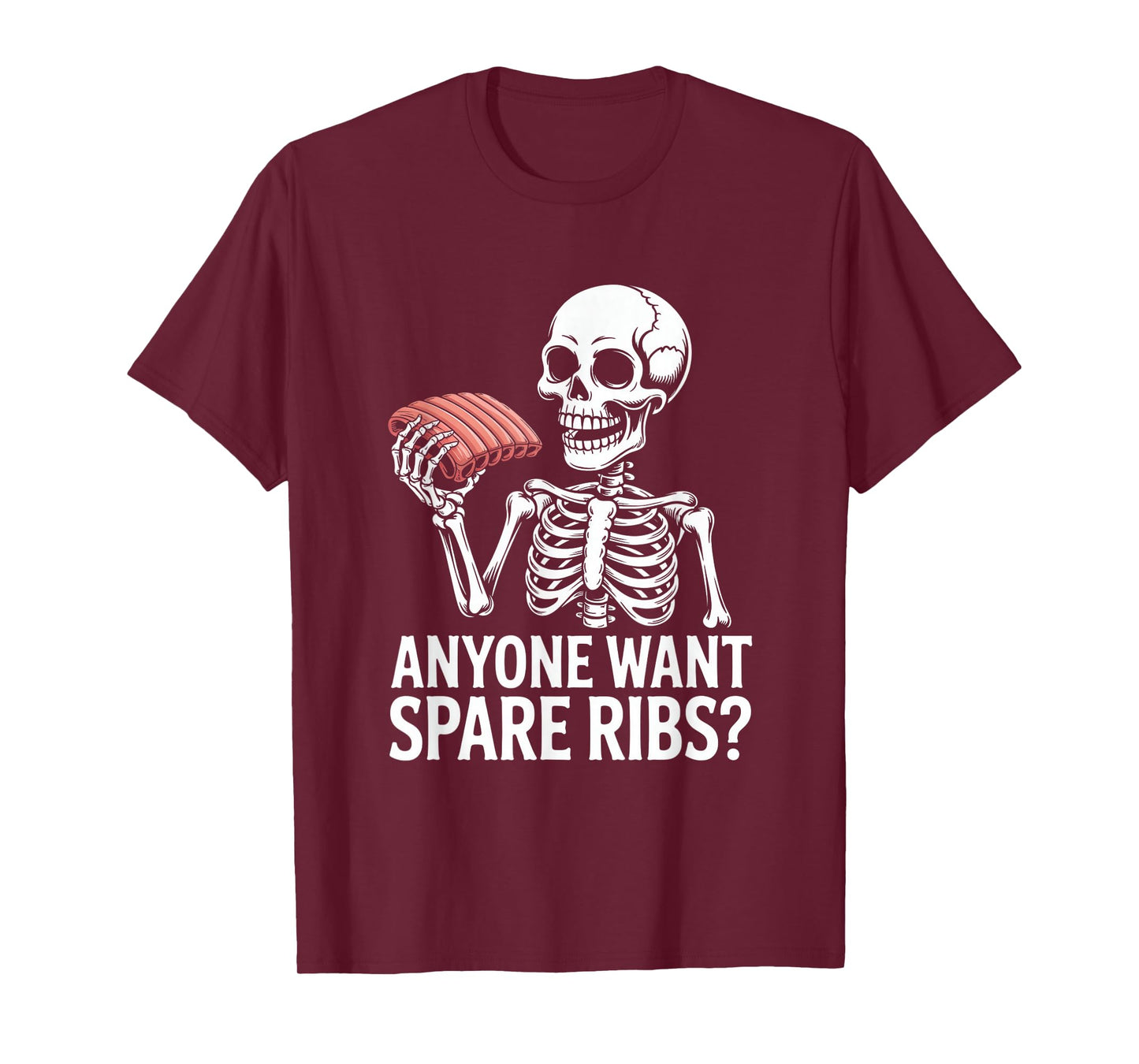 Halloween Skeleton Anyone Want Spare Ribs Funny T-Shirt
