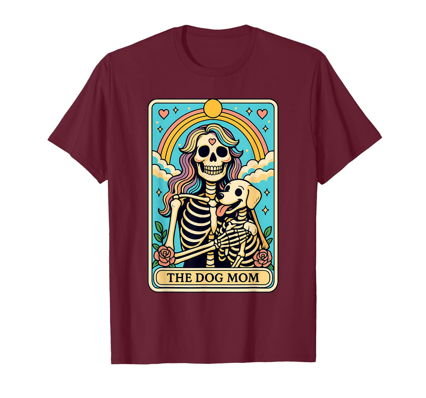 Dog Mom Tarot Card Skeleton Fur Mama Celestial Dog Lover T-Shirt