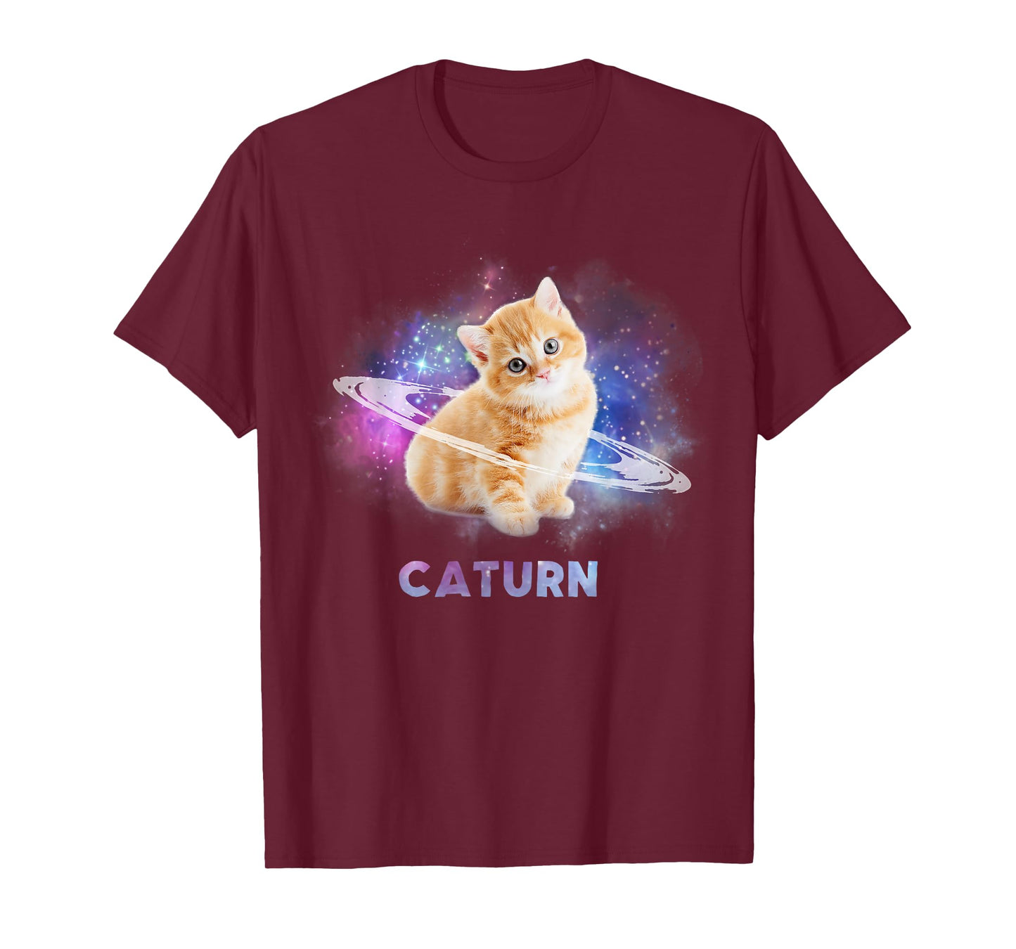 Cat in space caturn T-Shirt T-Shirt for Men Women Girls Kids