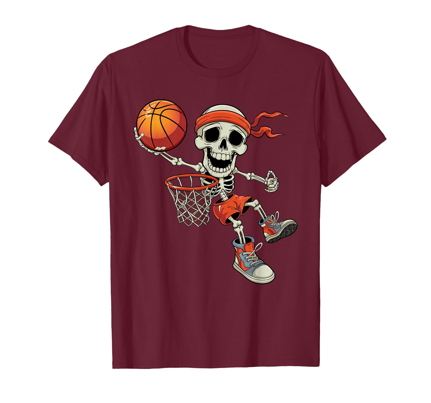 Skeleton Basketball Player Funny Halloween Costume Kids Boys T-Shirt
