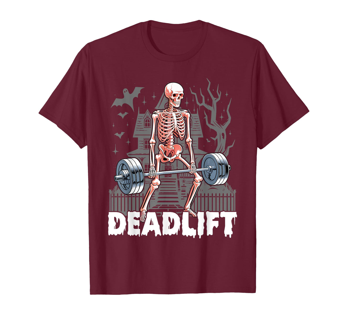 Deadlift Skeleton Gym Lifting Weights Training - Halloween T-Shirt