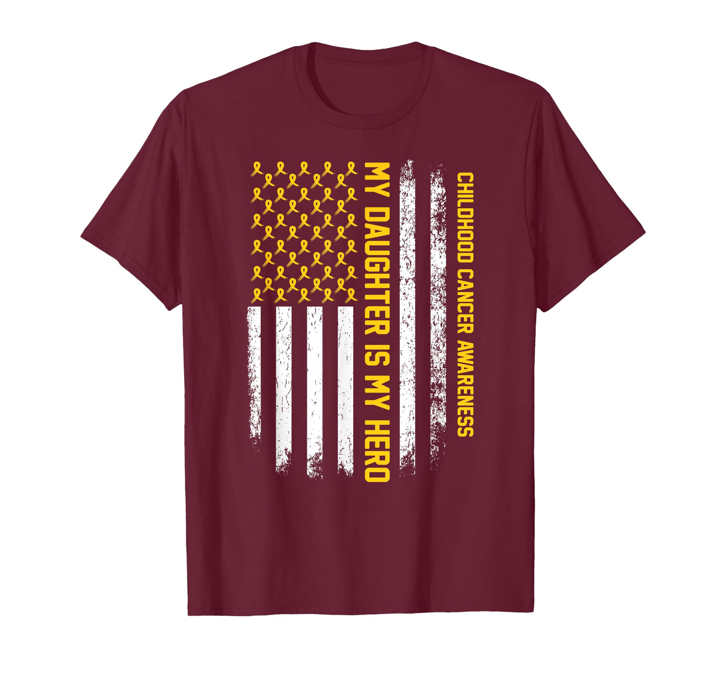 My Daughter is My Hero Childhood Cancer Awareness Ribbon T-Shirt