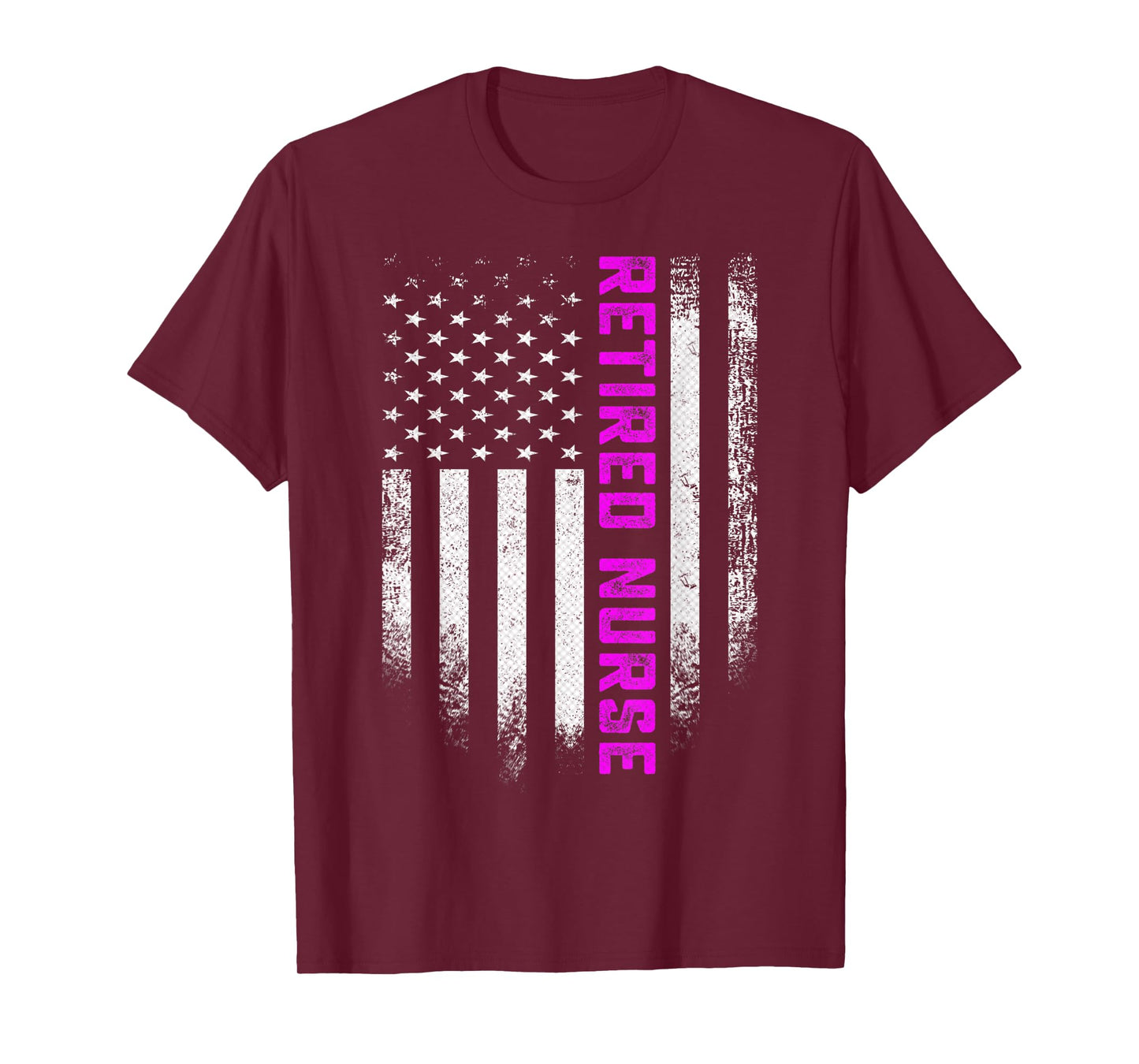 Vintage American Flag Proud Retired Nurse Retirement Nursing T-Shirt