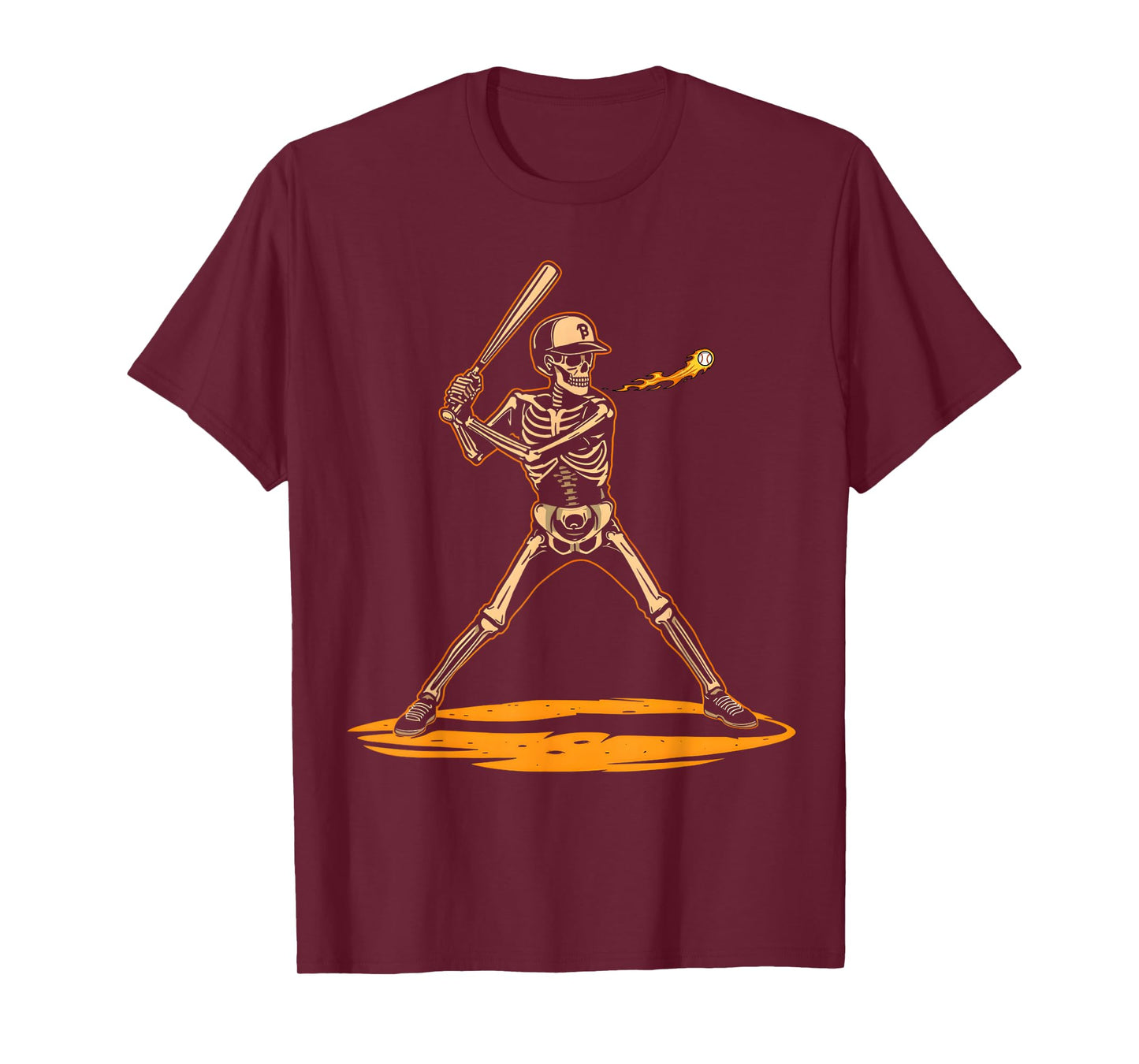 Funny Skeleton Batting Baseball Halloween for Men Boys Kids T-Shirt