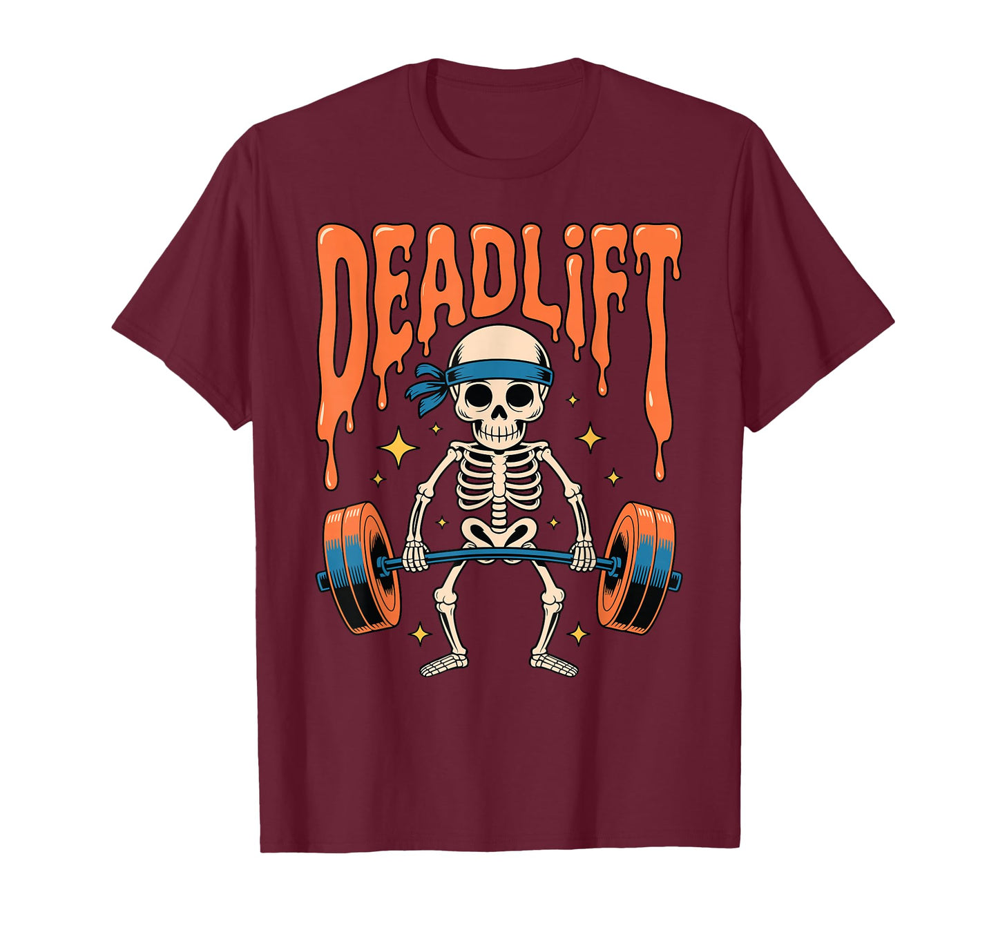 Funny Skeleton Deadlift Halloween Gym Workout Design T-Shirt