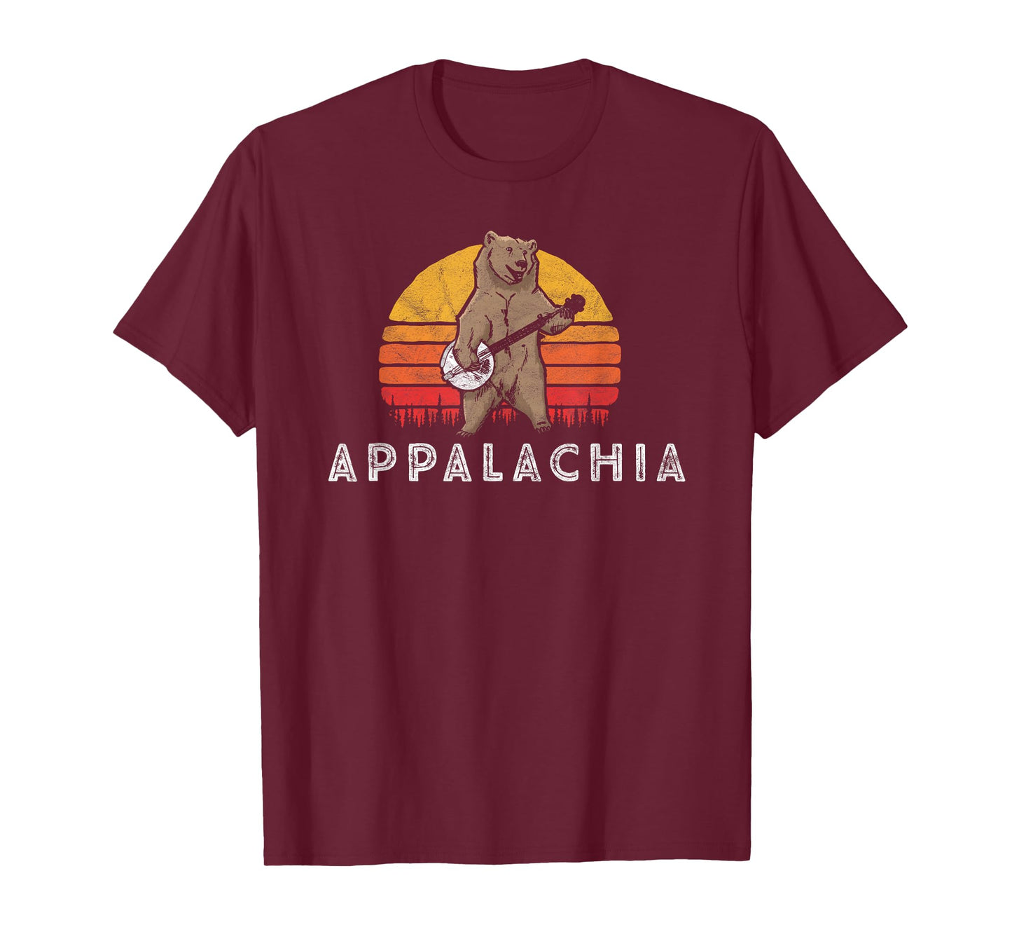 Appalachia Bluegrass Banjo Bear Funny Retro T-Shirt