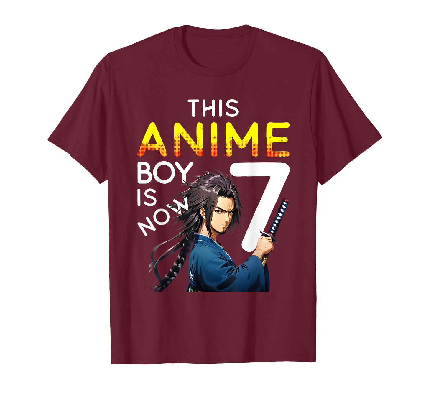 This Anime Boy Is Now 7 Years Old 7th Birthday Kawaii Kids T-Shirt