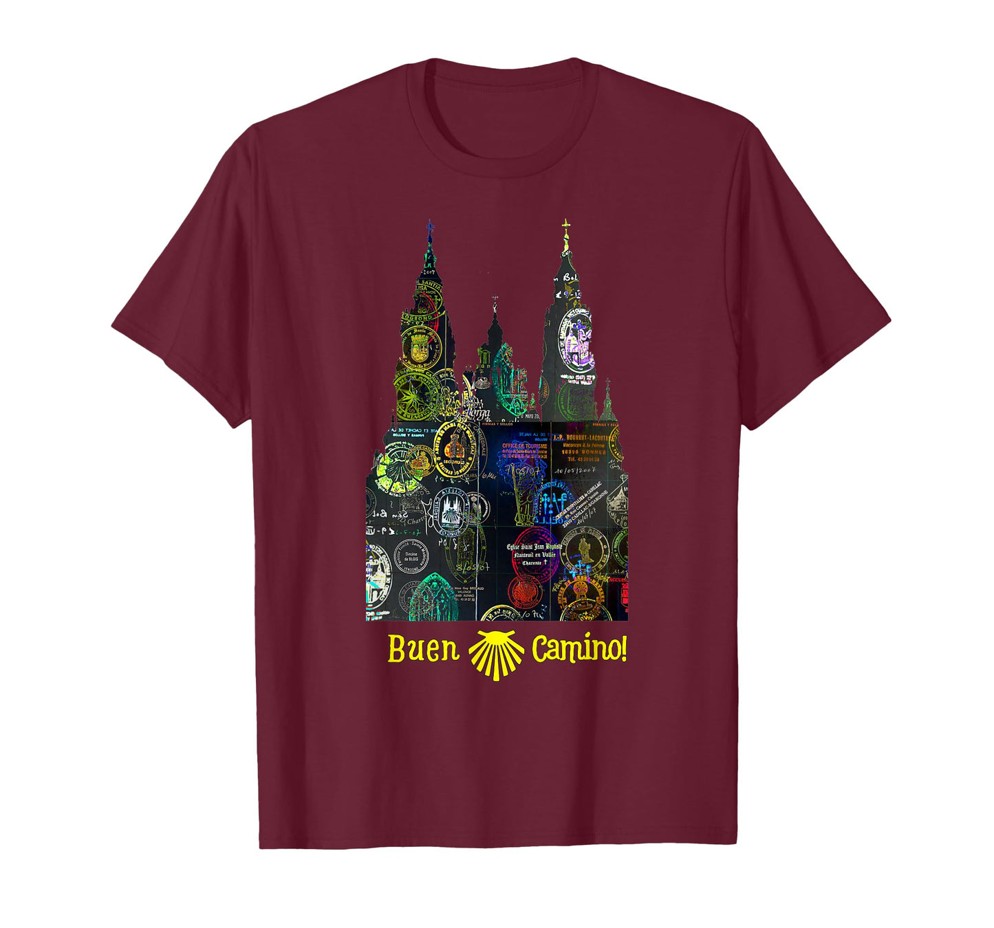 Buen Camino de Santiago Pilgrim Way of St. James Hikers Art T-Shirt