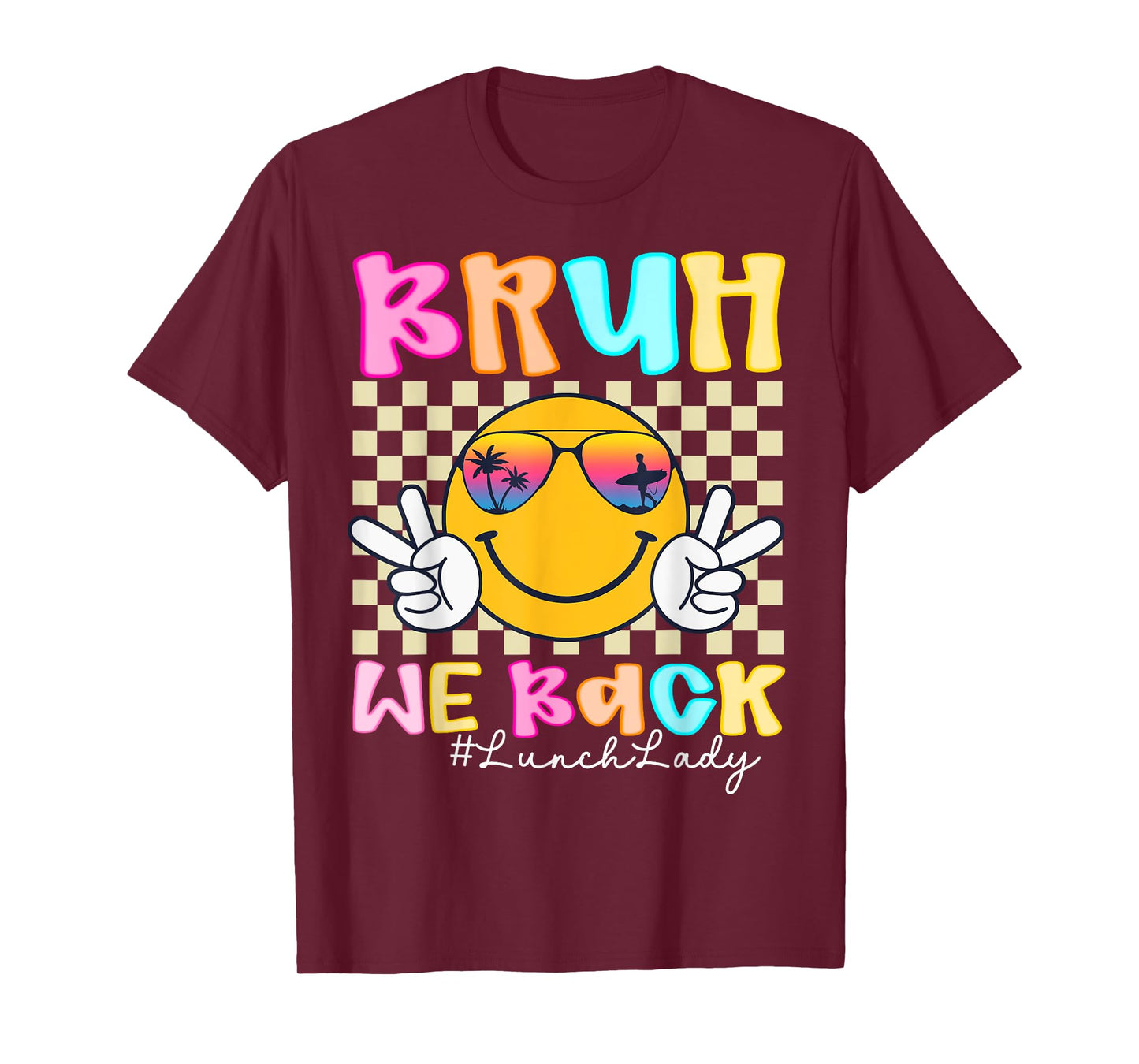 HUGvyn Back To School: Bruh We Back Lunch Lady Teachers Kids T-Shirt