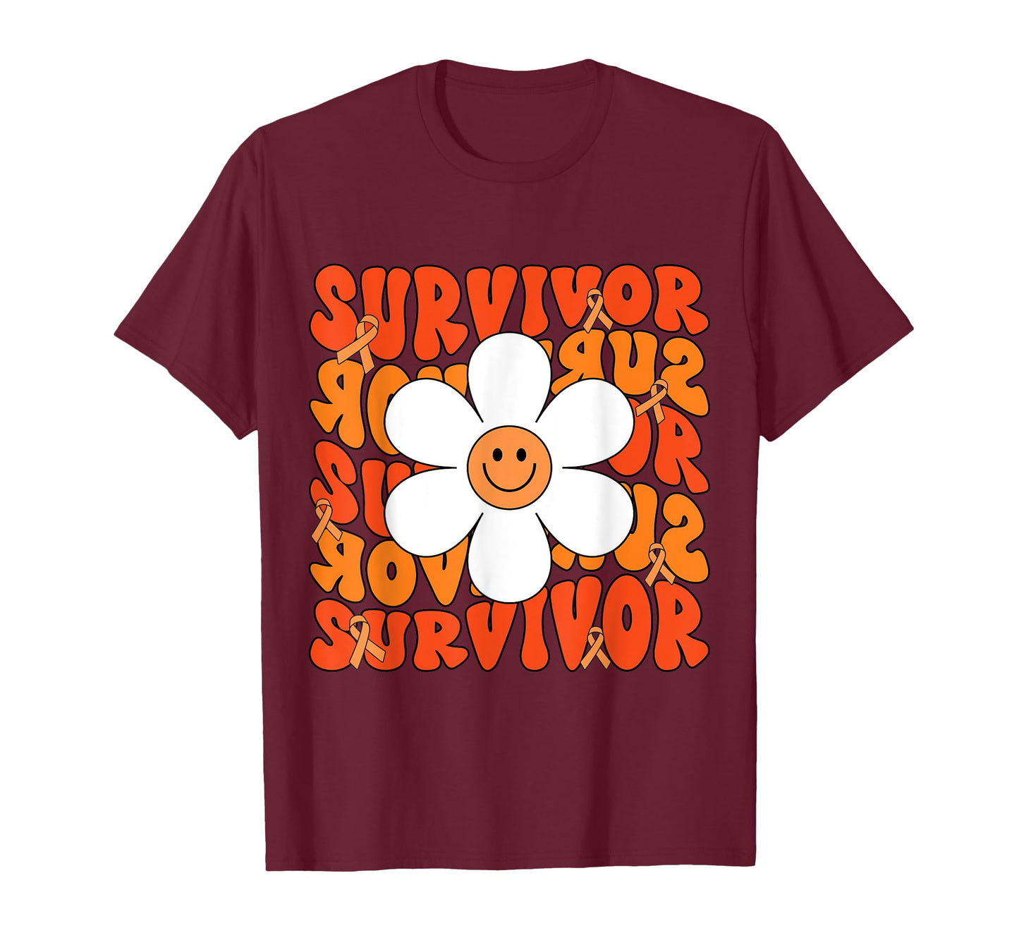 Leukemia Cancer Orange Ribbon Leukemia Cancer Survivor T-Shirt