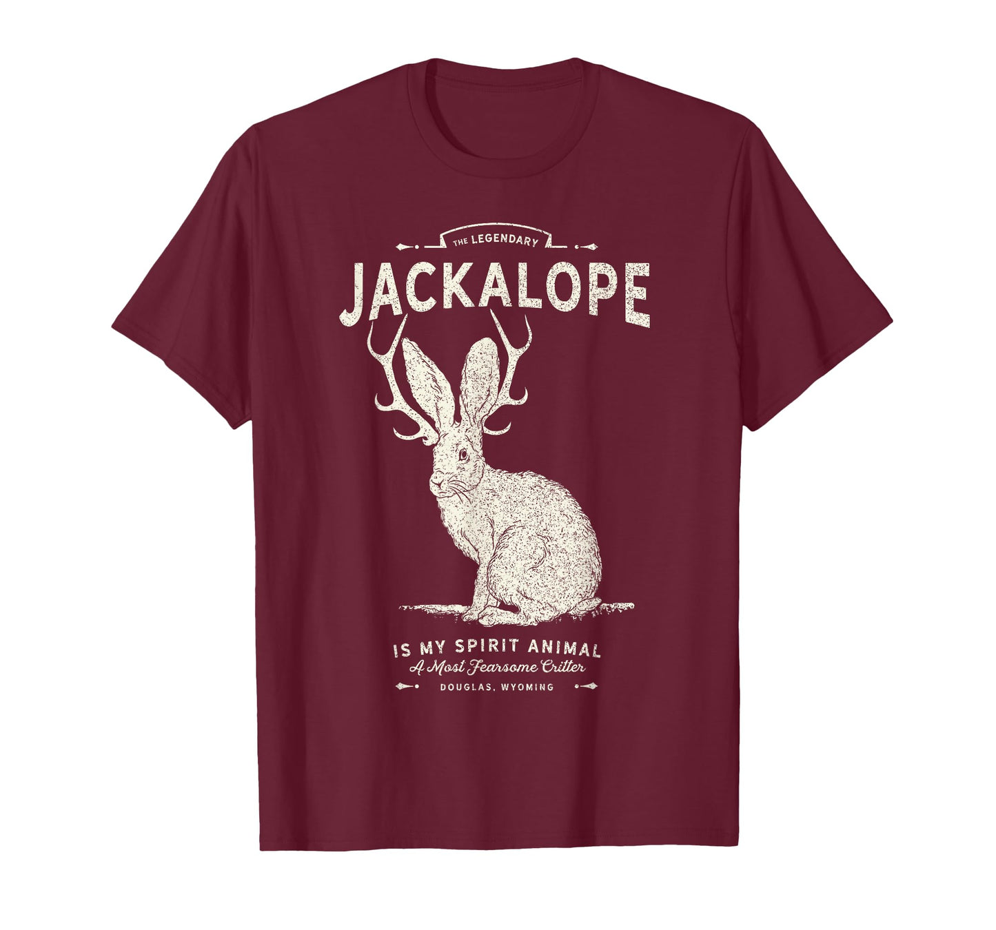 Vintage Jackalope, Spirit Animal, Mythical Critter T-Shirt