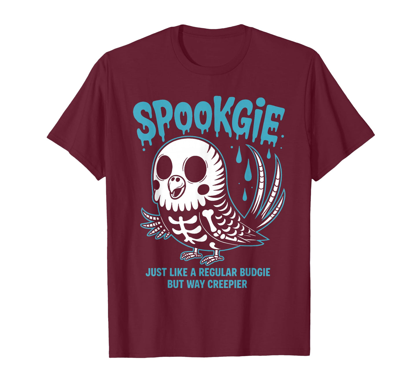 Spooky Budgie Skeleton Budgerigar Halloween T-Shirt
