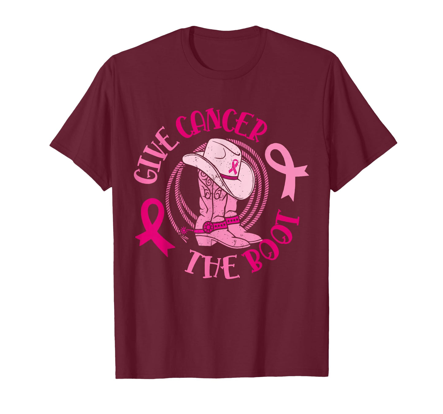 Give Cancer Boot Breast Cancer Awareness Gift For Women T-Shirt