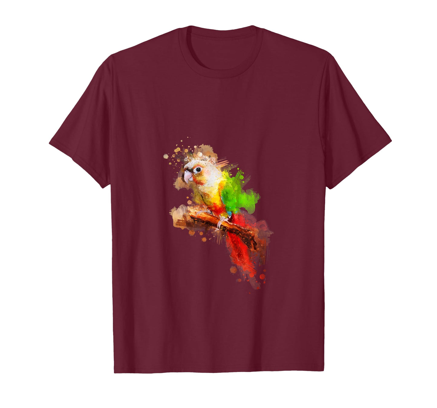 Watercolor Pineapple Green Cheek Conure parrot T-Shirt T-Shirt