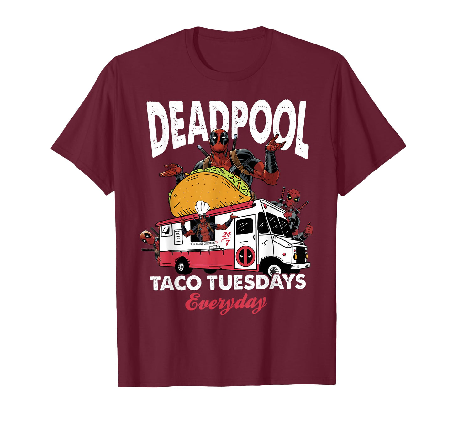 Marvel Deadpool Taco Tuesday Everyday Graphic T-Shirt T-Shirt
