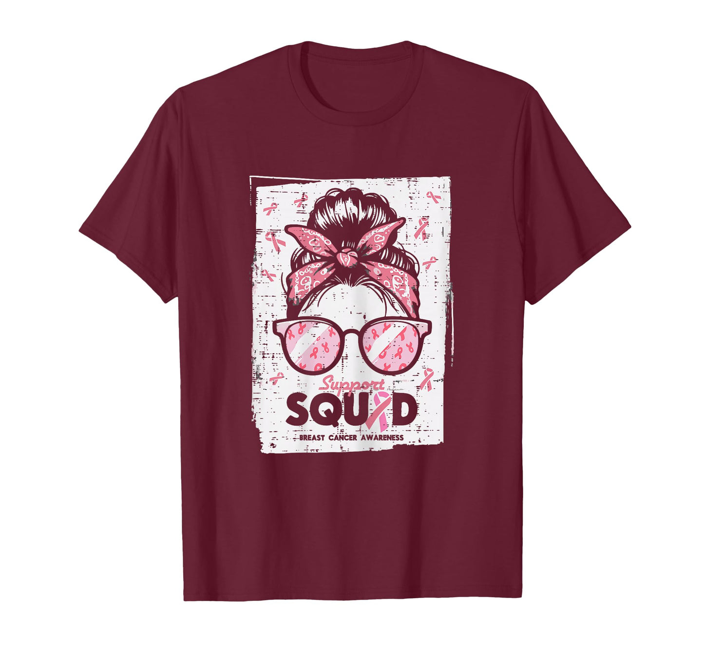 Breast Cancer Bun Support Squad Awareness Girls Kids Women T-Shirt