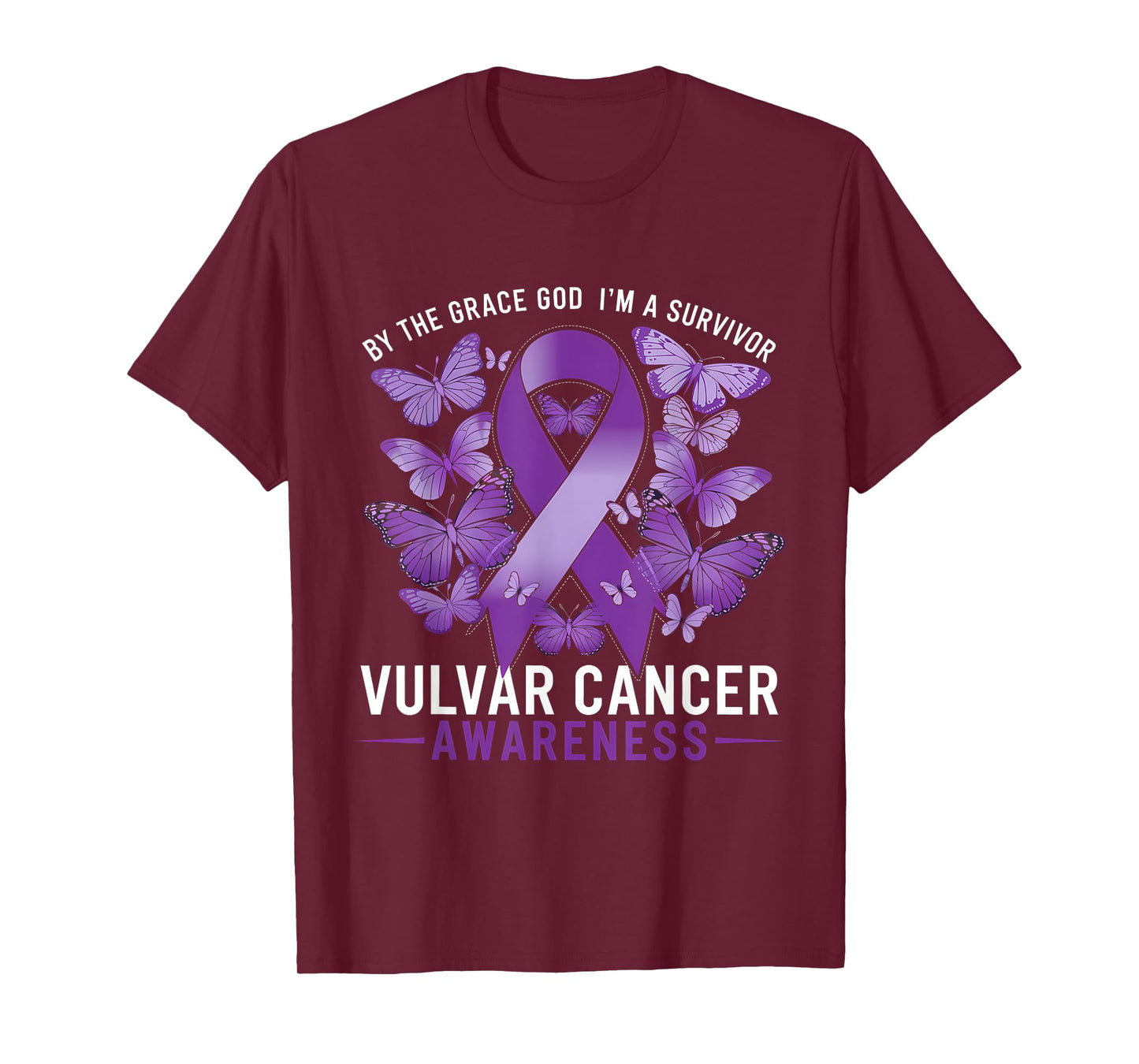 Vulvar Cancer Awareness I'm A Survivor Lavender Ribbon T-Shirt