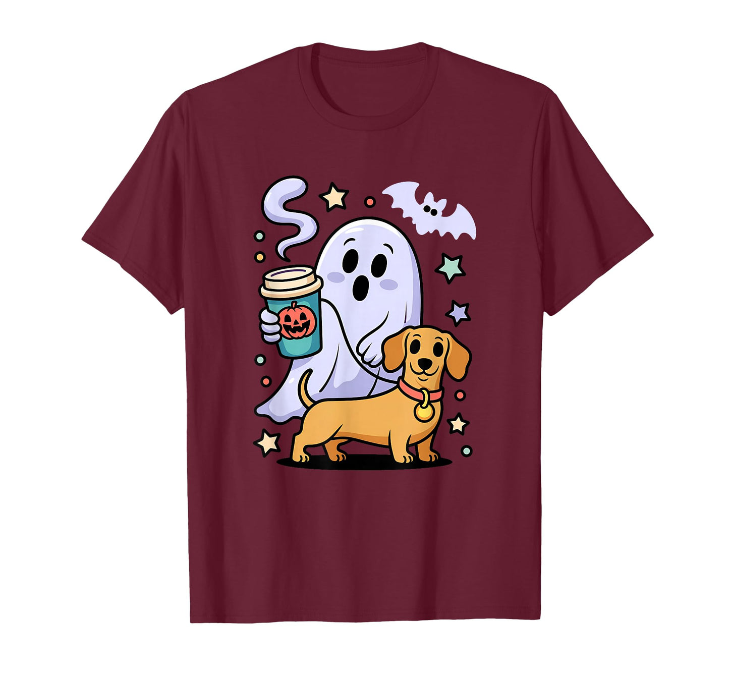 Funny Dachshund Ghost Halloween Spooky Season Weenie Dog T-Shirt