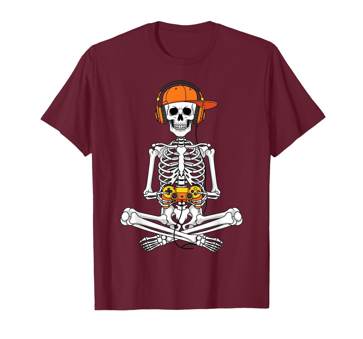 Gamer Skeleton Controller Headset Halloween Spooky Style T-Shirt