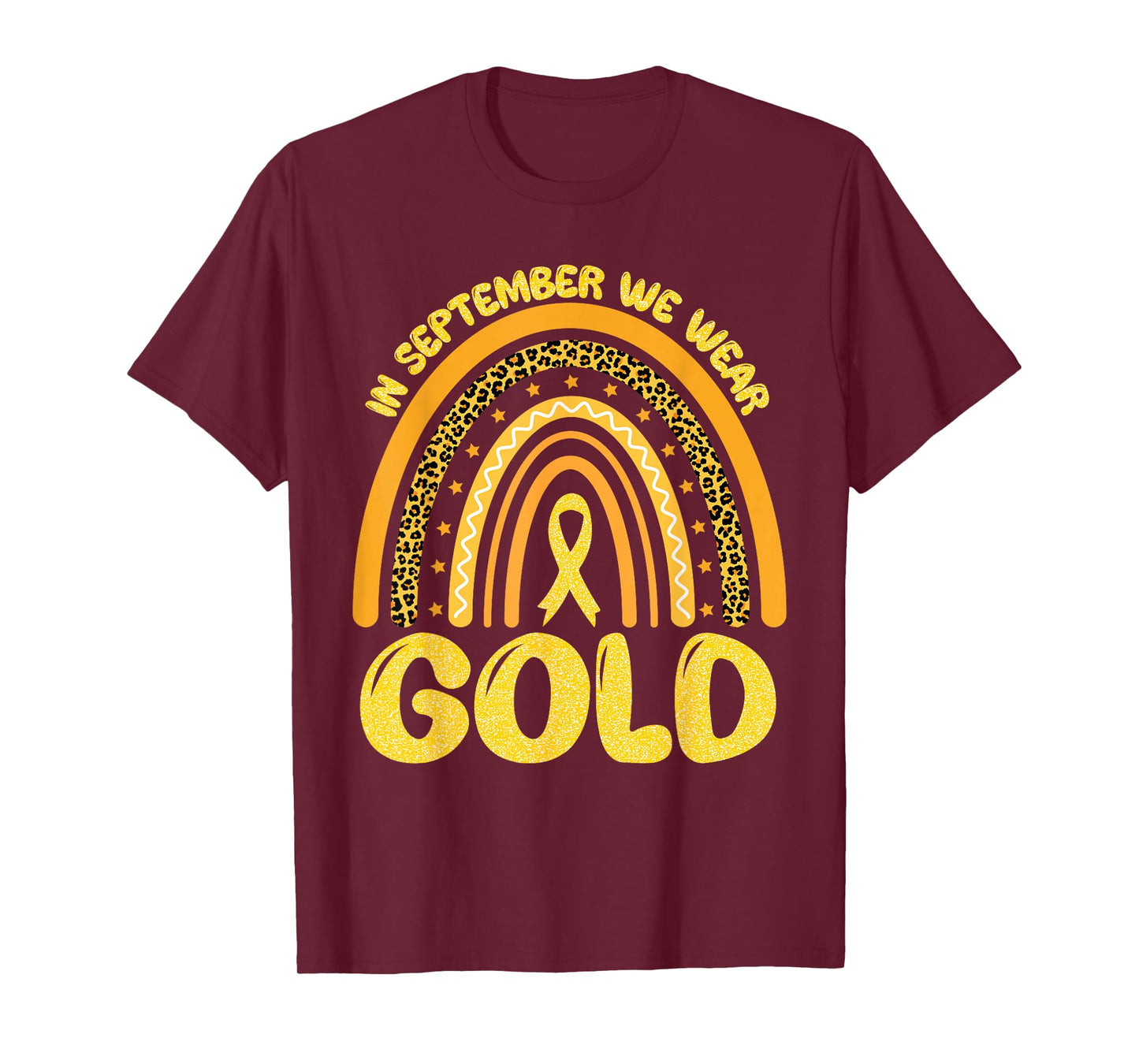 In September We Wear Gold Ribbon Childhood Cancer Awareness T-Shirt