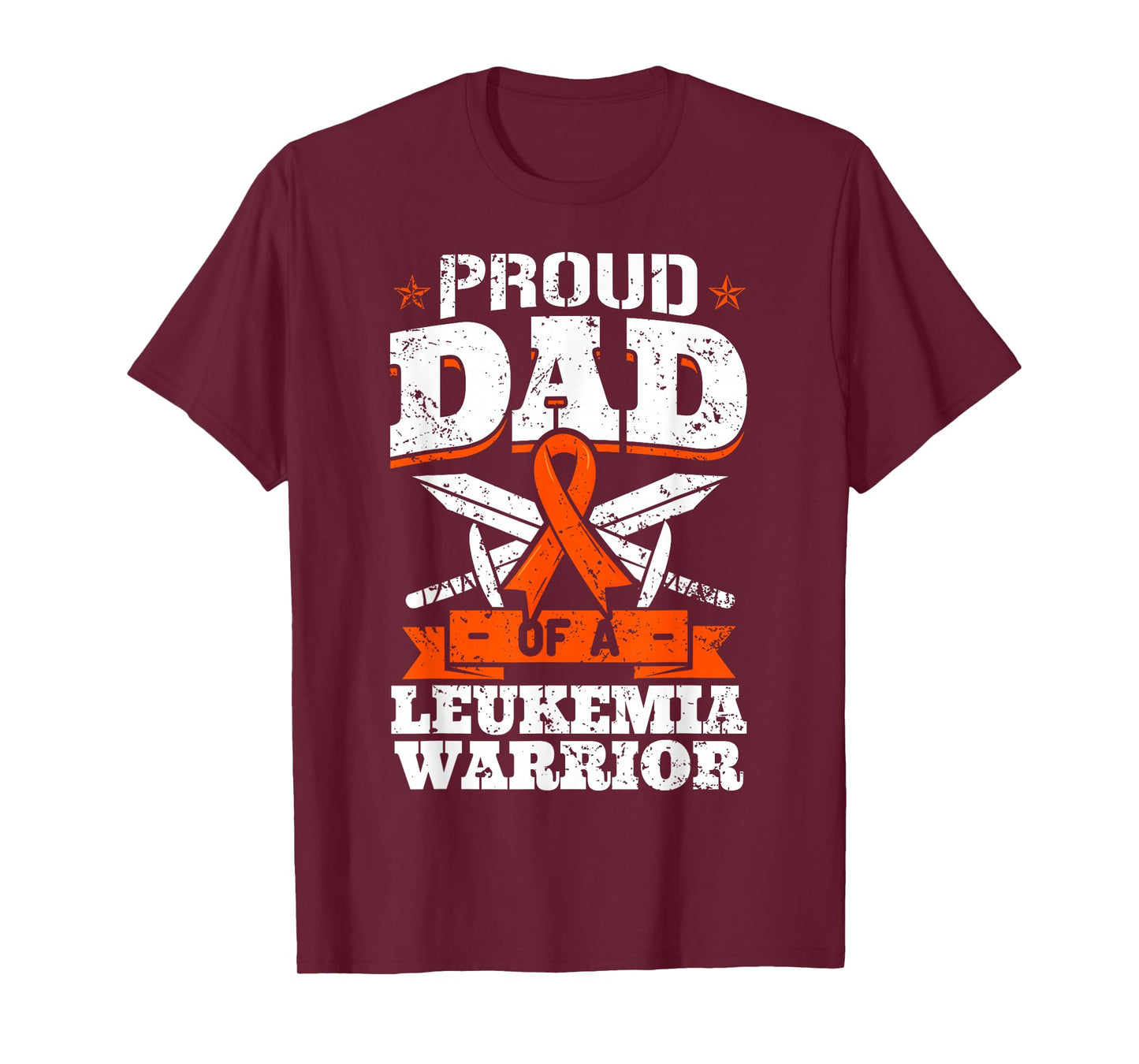 Proud Dad Of A Leukemia Warrior Daddy Awareness Blood Cancer T-Shirt