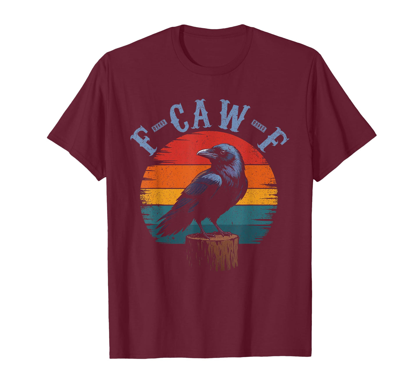 Black Crow F-Caw-F Full Moon Gothic Witchy Adult Humor Men T-Shirt