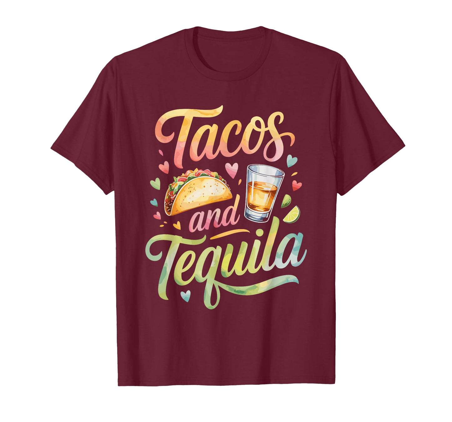 Watercolor Tequila and Tacos Lover T-Shirt