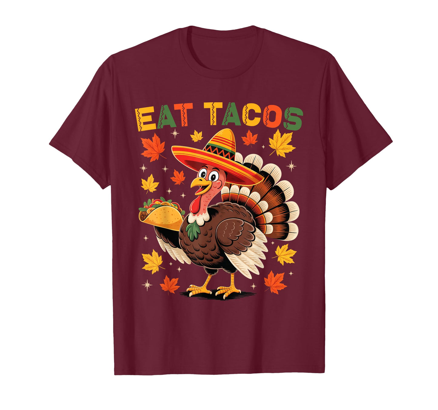 Funny Thanksgiving Turkey Eat Tacos Mexican Boys Kids T-Shirt