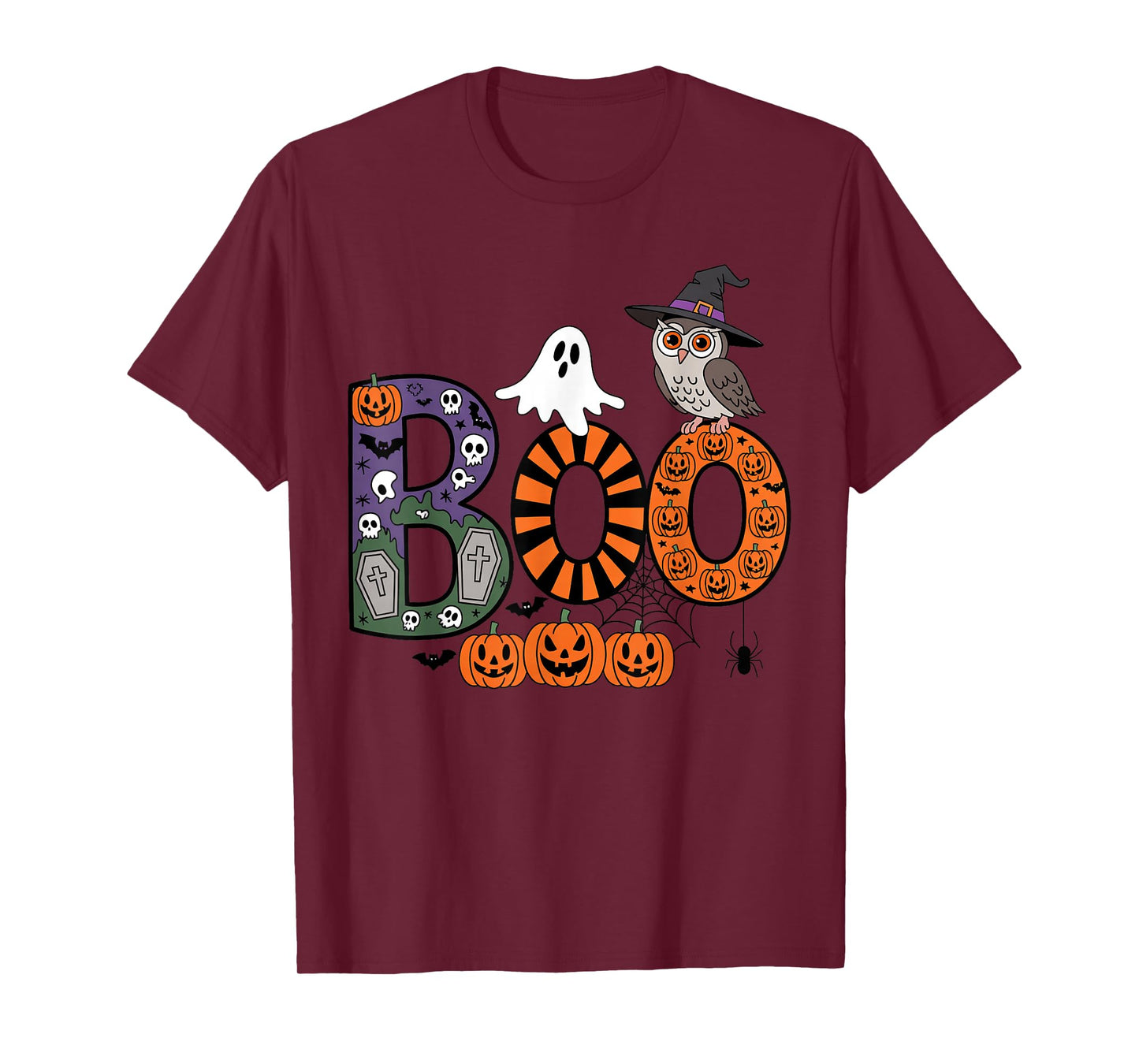Cute Boo Ghost Pumpkin Owl Funny Halloween for Toddler Kids T-Shirt