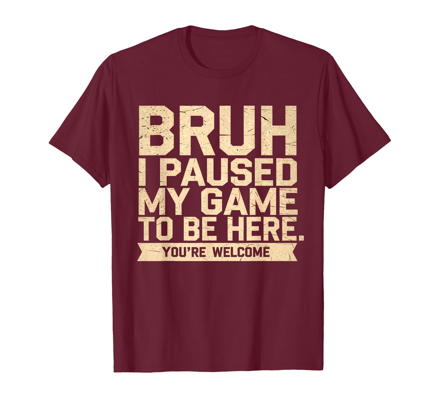 Funny Skeleton Gamer Gaming Bruh I Paused My Game Boys Teens T-Shirt