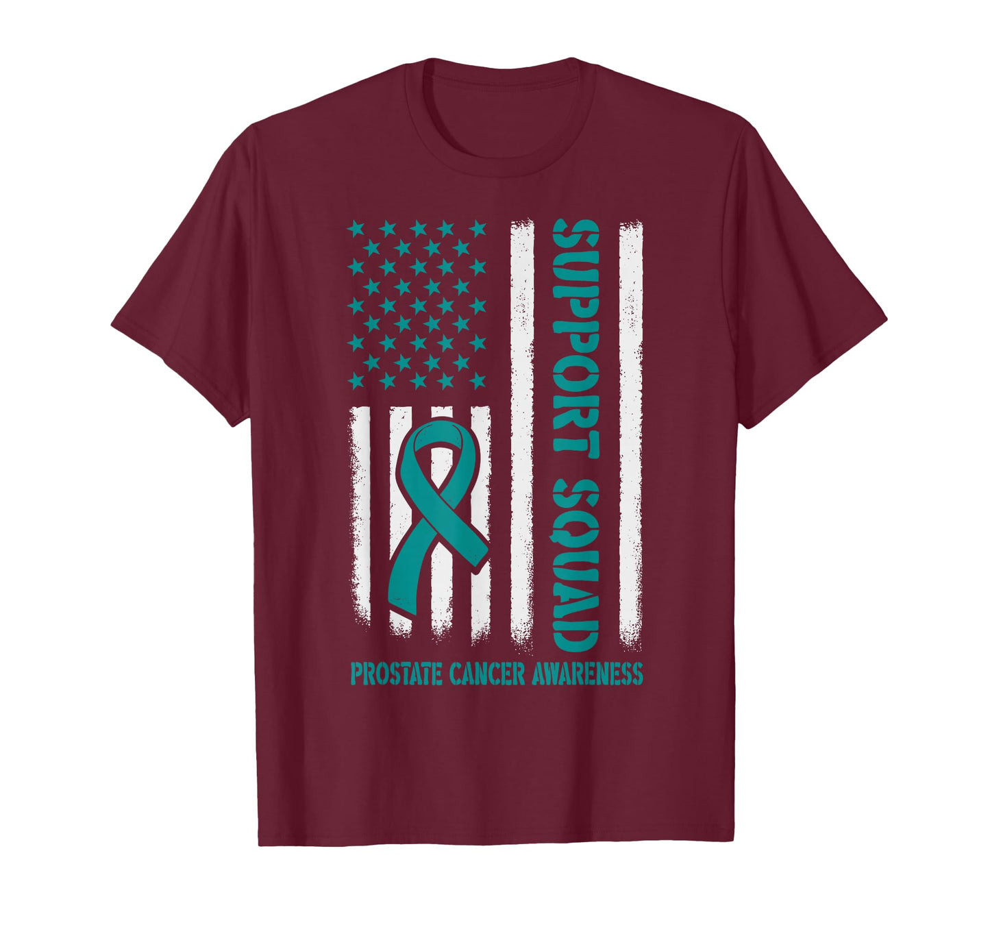 Prostate Cancer Awareness Support Squad Light Blue Ribbon US T-Shirt