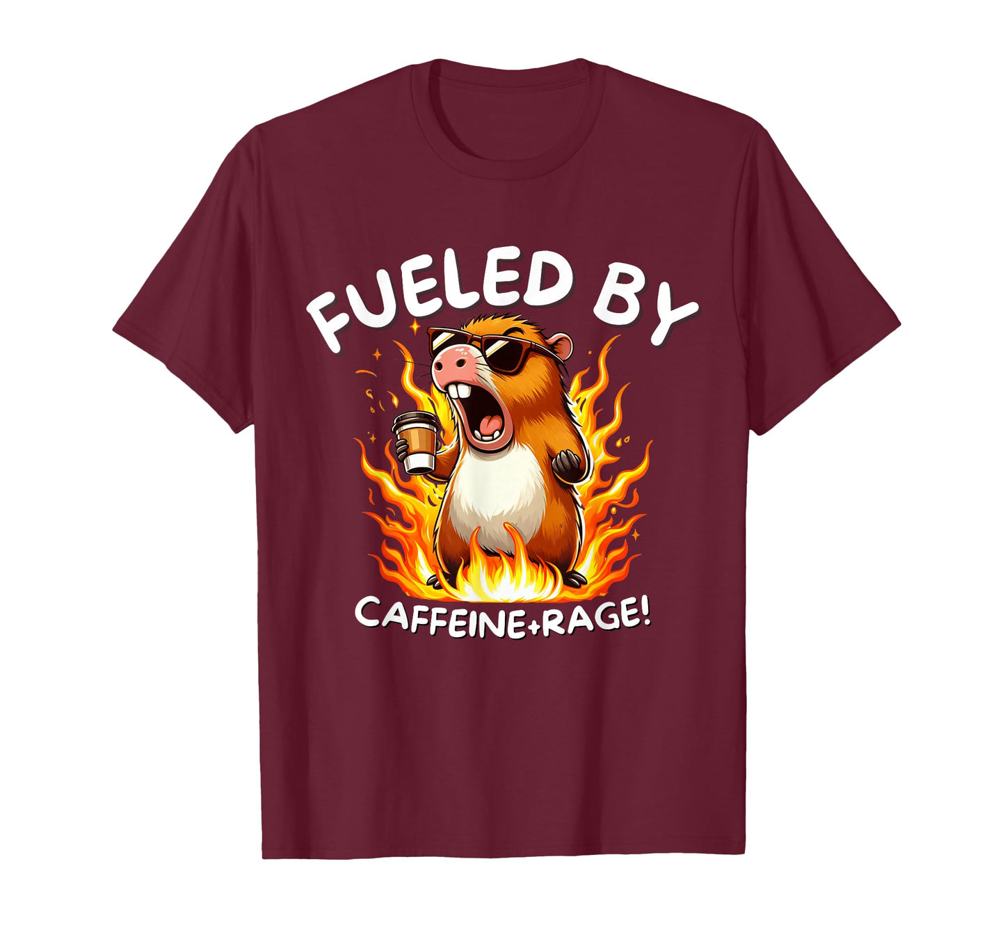 Fueled By Caffeine Rage Capybara T-Shirt