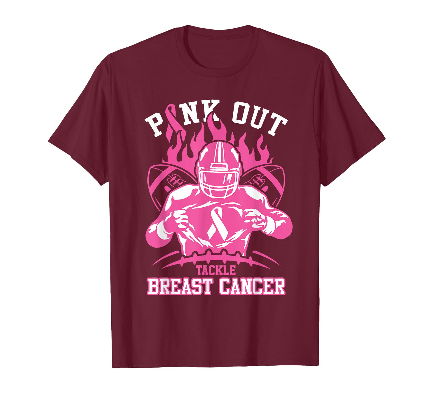 Pink Out Tackle Breast Cancer Awareness American Football T-Shirt