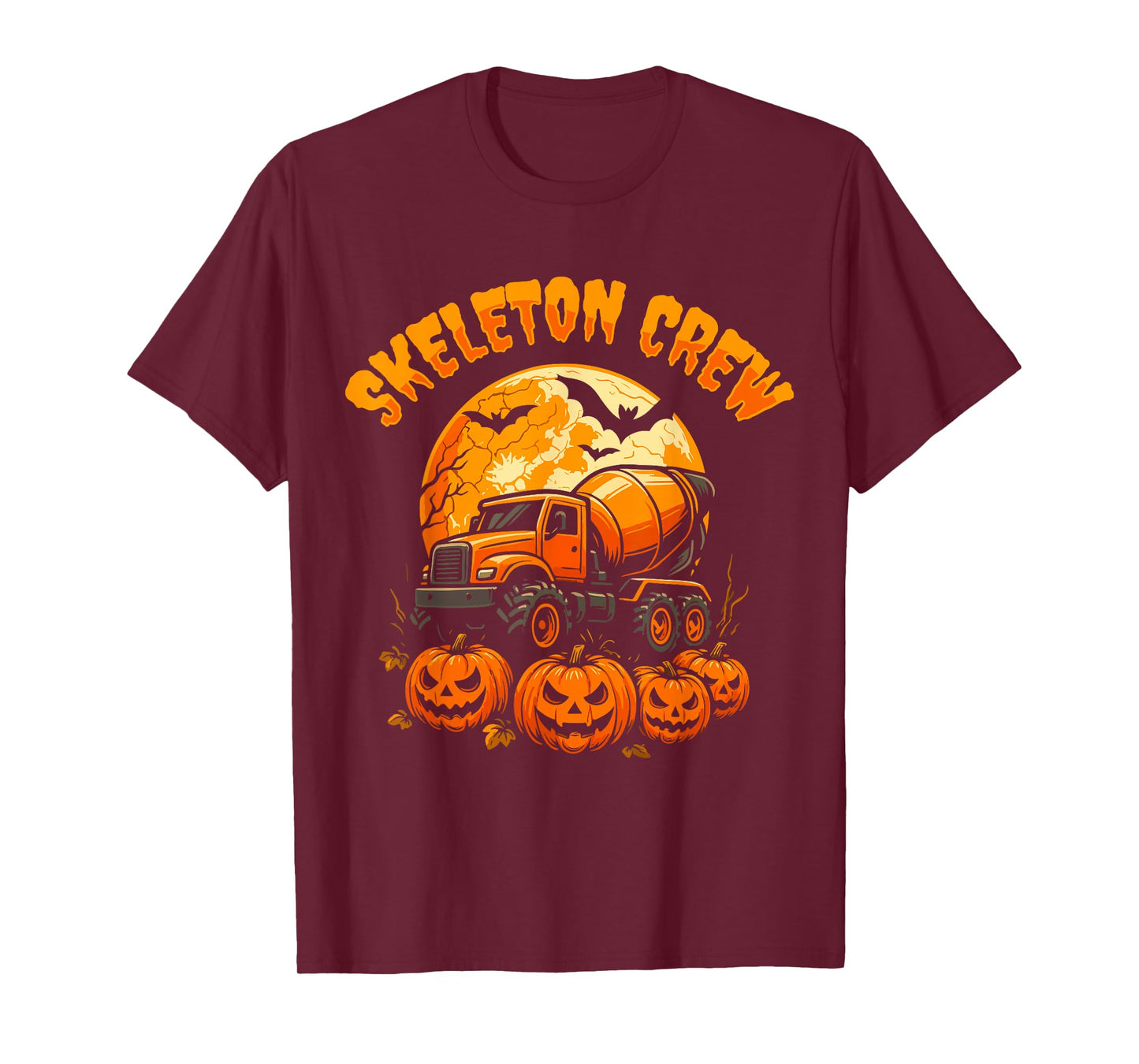 Skeleton Crew Concrete Crew Halloween Design T-Shirt
