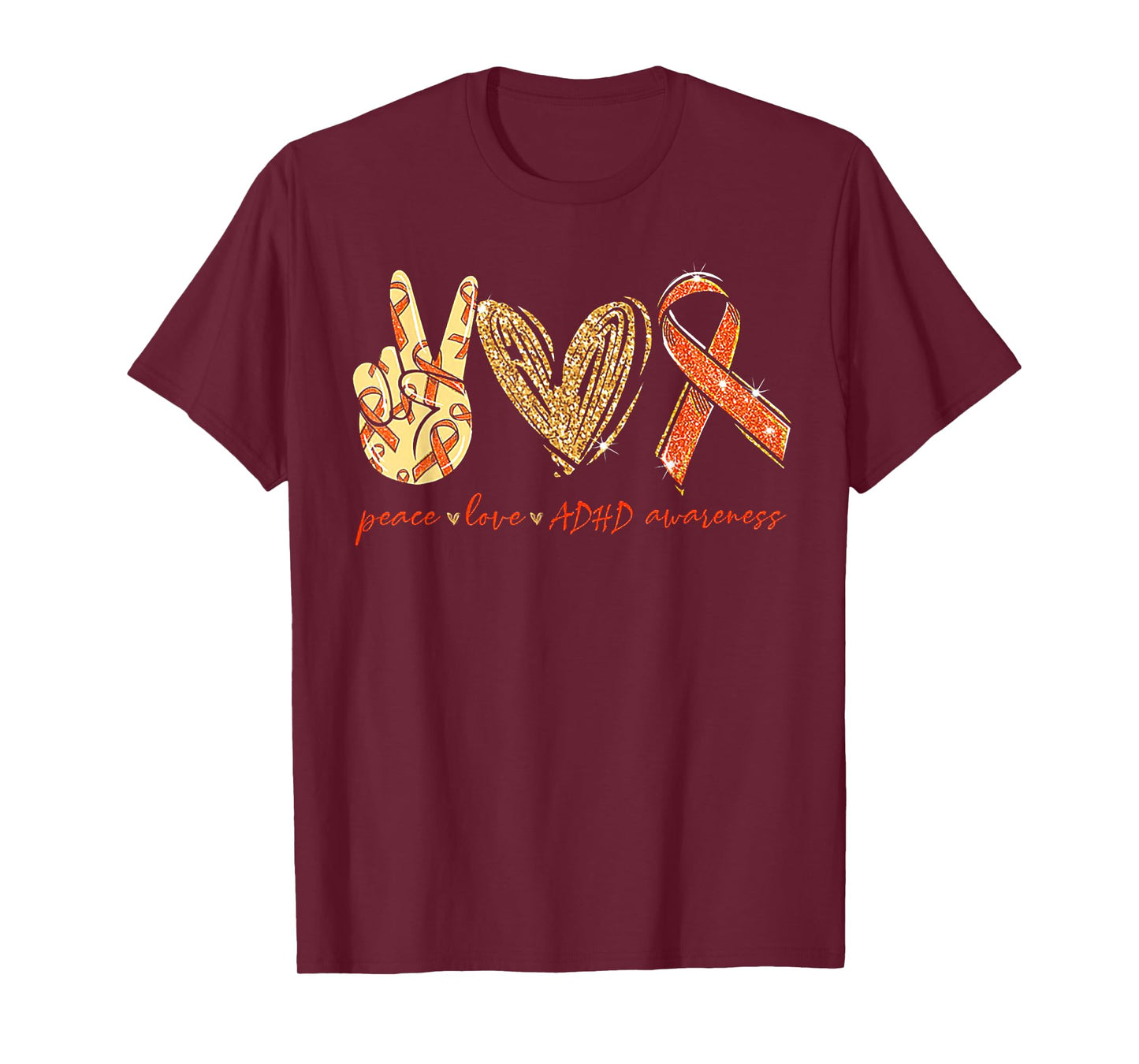 Peace Love Cure ADHD Awareness T-Shirt