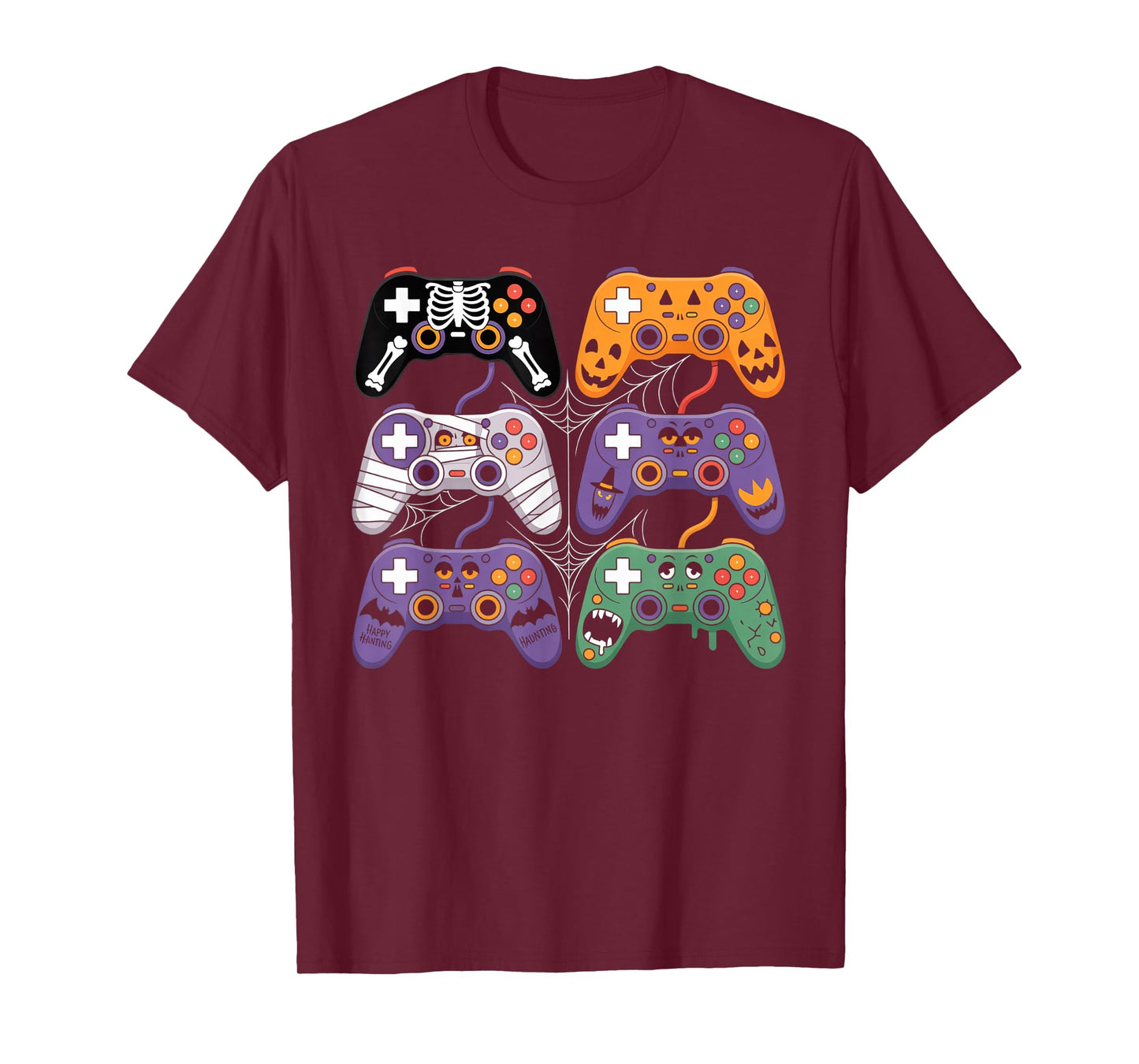 Halloween Skeleton Zombie Gaming Controllers Mummy Boys Kids T-Shirt