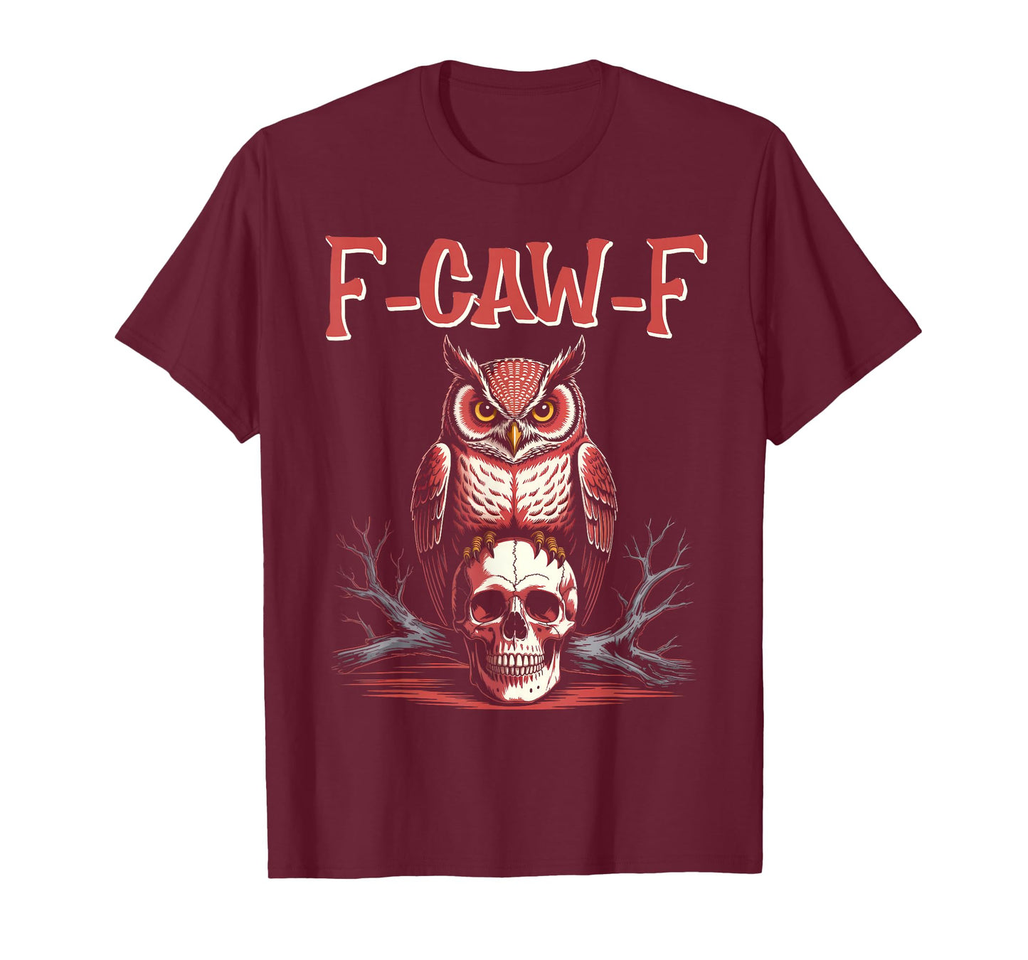 Funny Owl F-CAW-F Skull Gothic T-Shirt