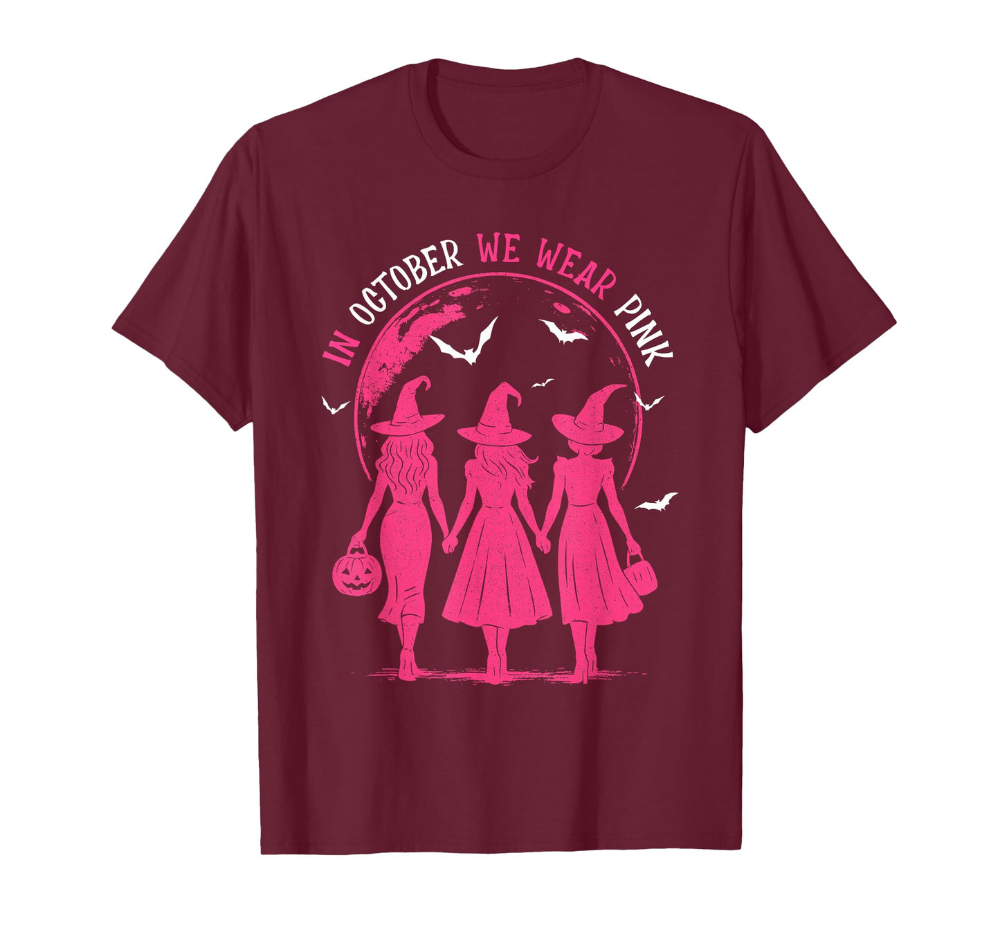 in October We Wear Pink Girls Breast Cancer Awareness Month T-Shirt